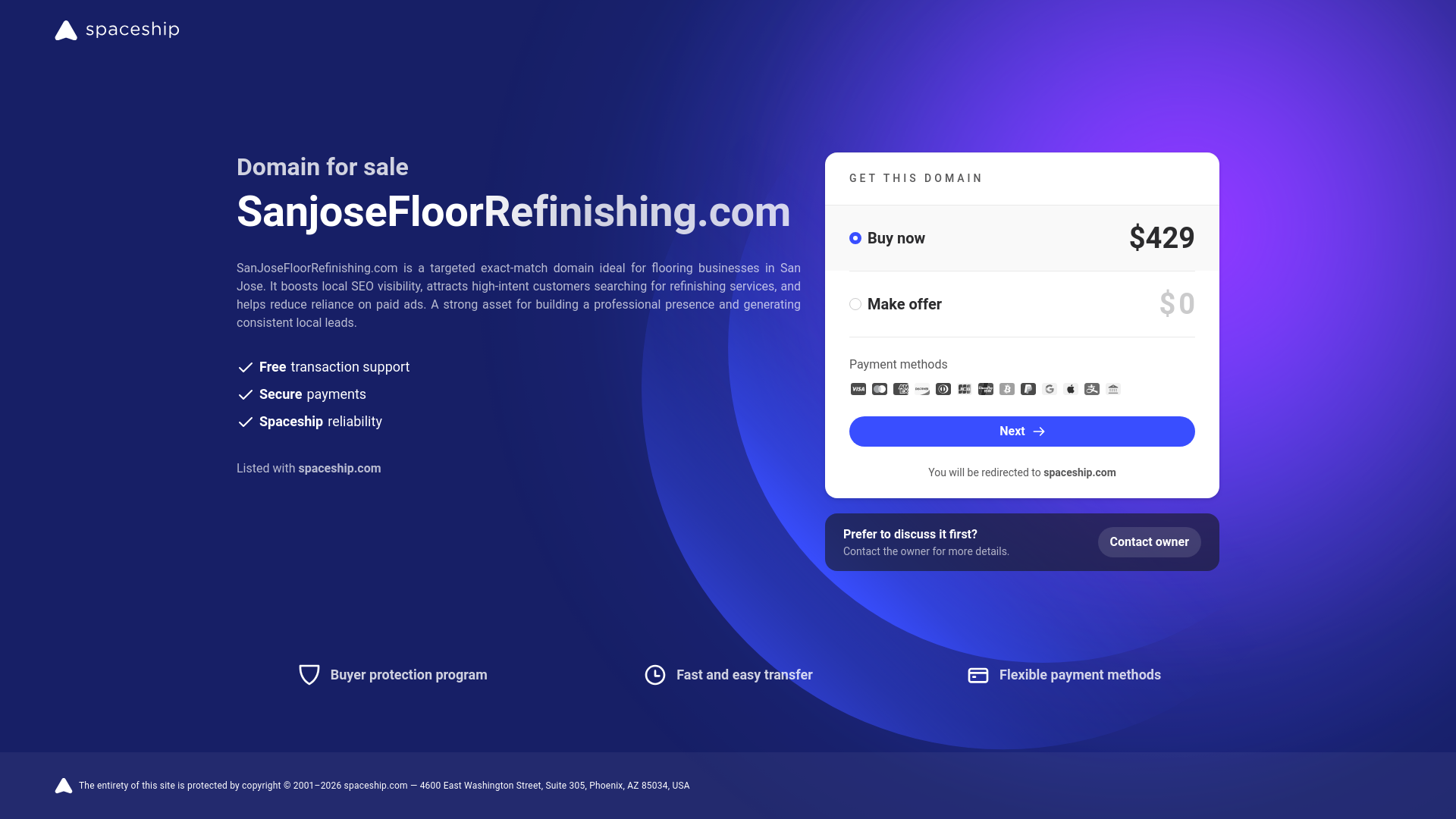 website screenshot of https://sanjosefloorrefinishing.com/