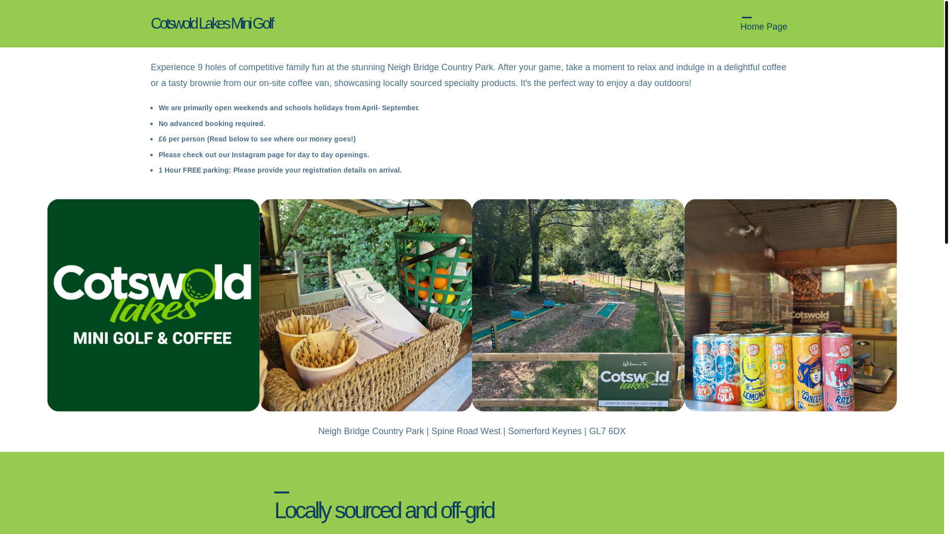 website screenshot of https://cotswoldlakesminigolf.co.uk/