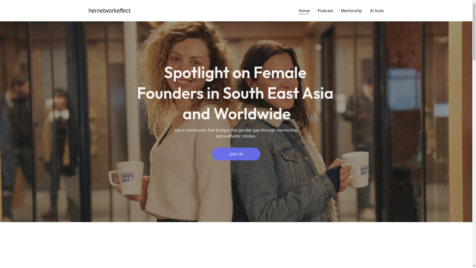 website screenshot of https://hernetworkeffect.com/