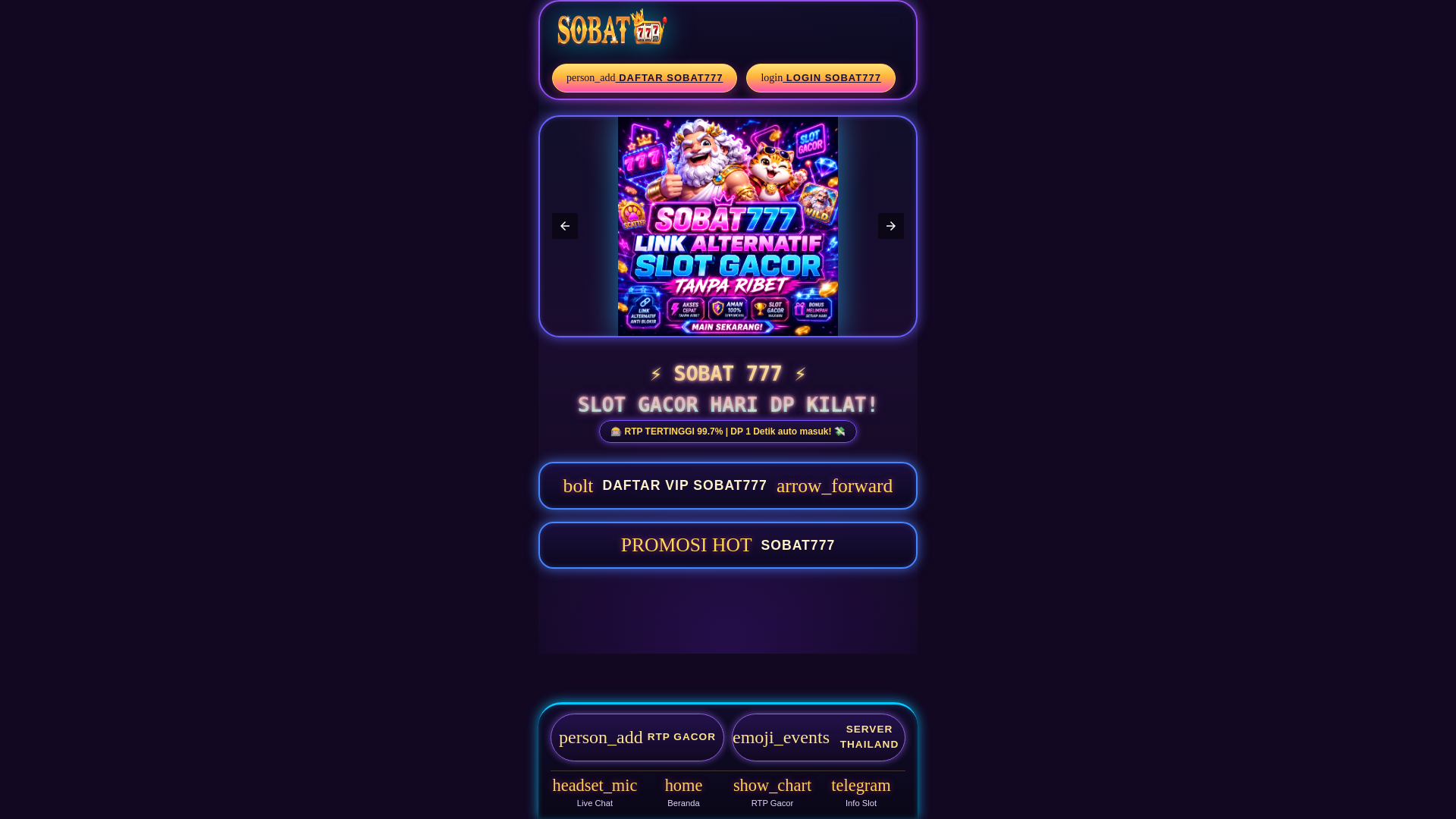 website screenshot of https://sobat77-link-slot.pages.dev/