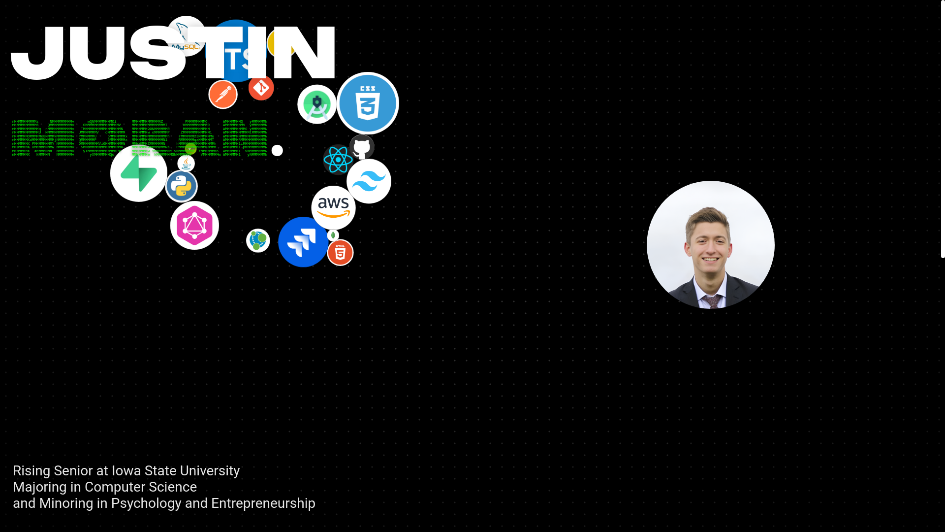 website screenshot of https://justinpmoran.com/