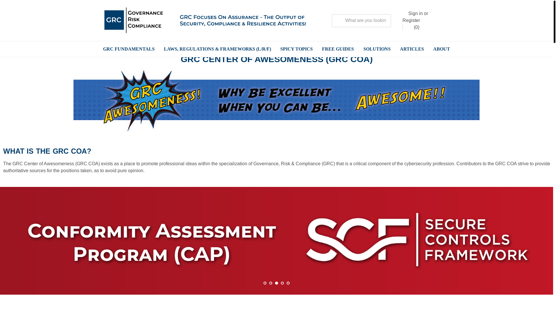website screenshot of https://grc-coa.com