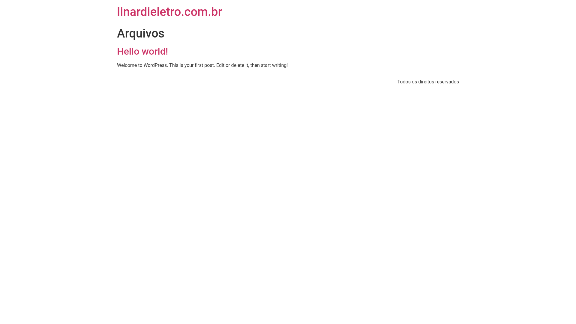 website screenshot of https://linardieletro.com.br/