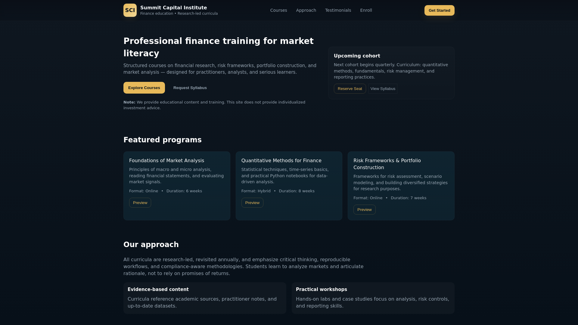 website screenshot of https://aiwealthstockintel.top