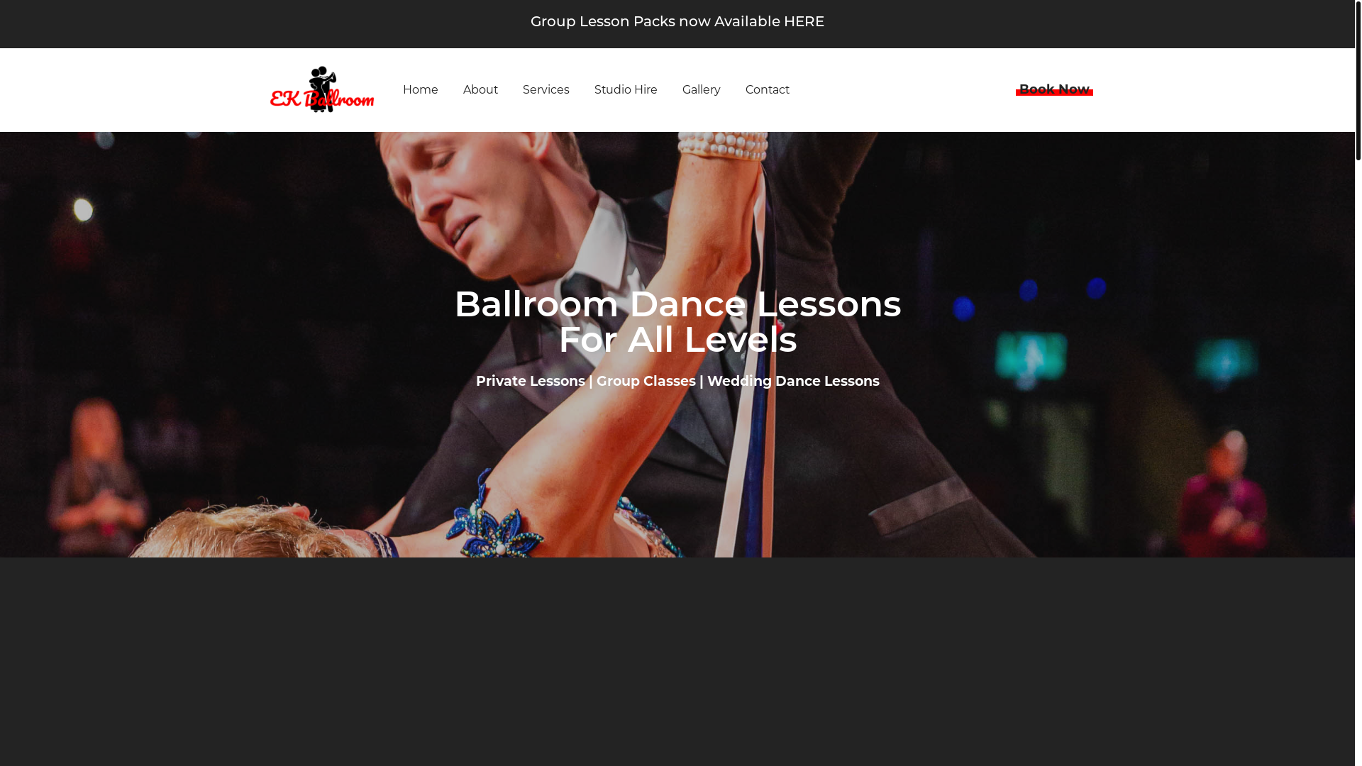 website screenshot of https://ekballroom.online/