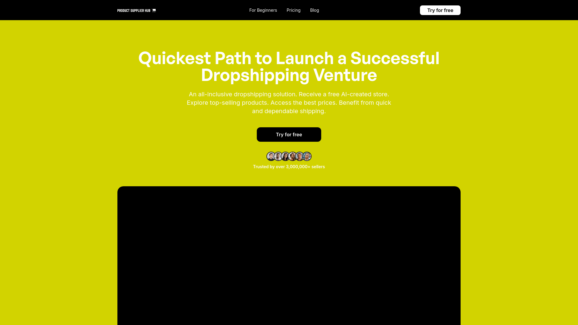 website screenshot of https://productsupplierhub.xyz/