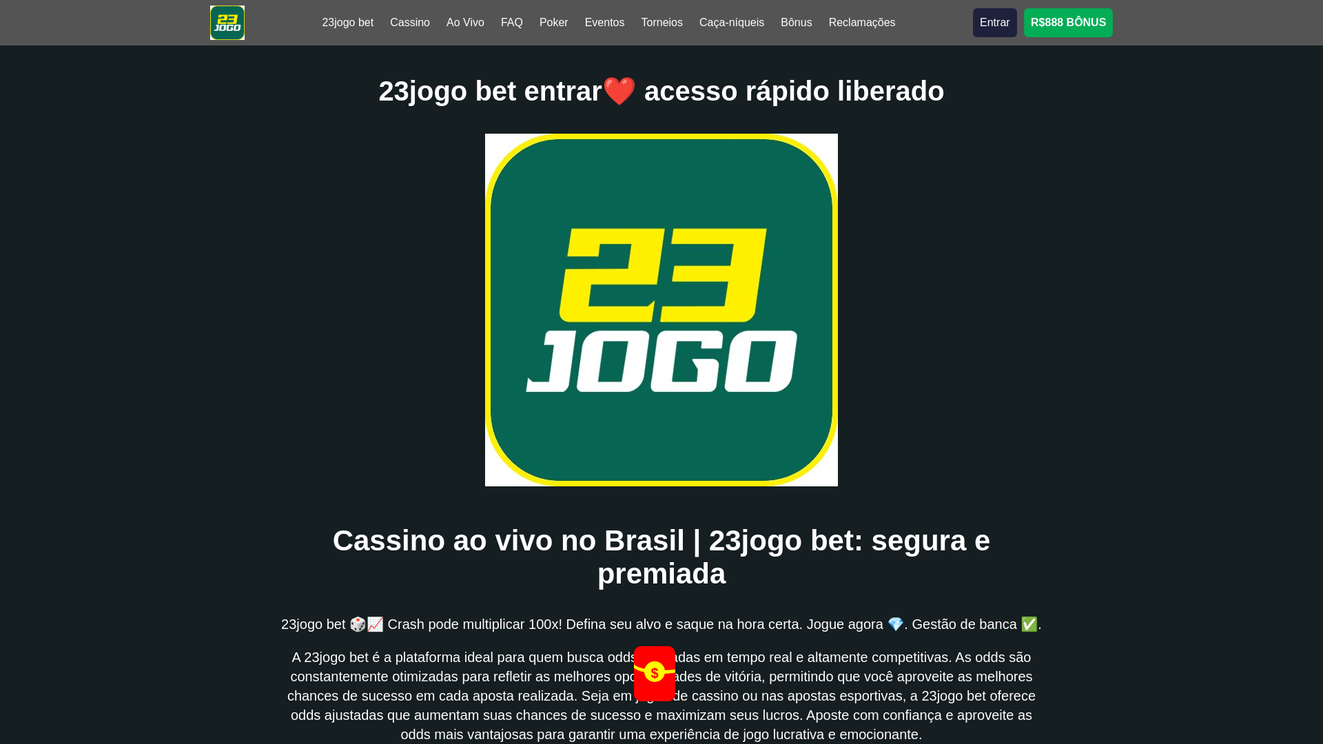 website screenshot of https://23jogobeti.com/