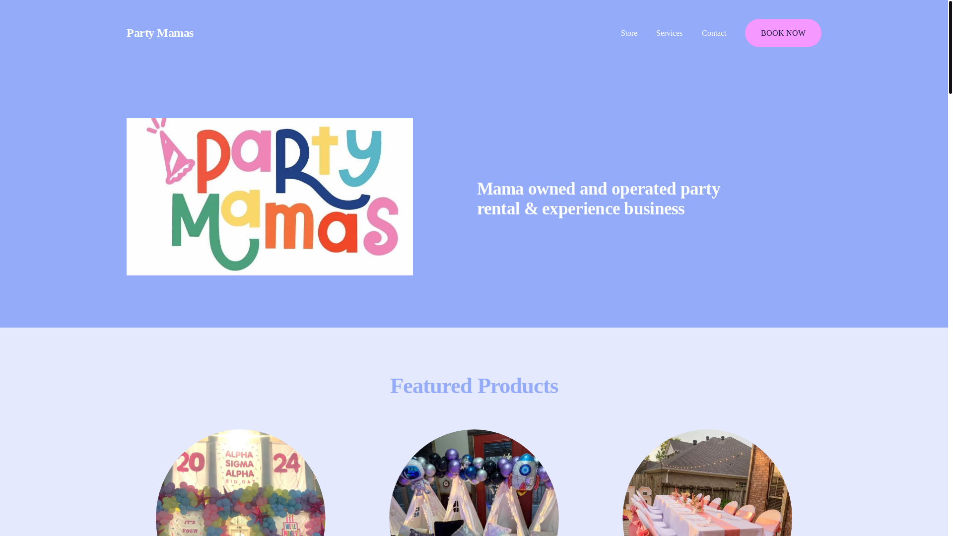 website screenshot of https://party-mamas.com/