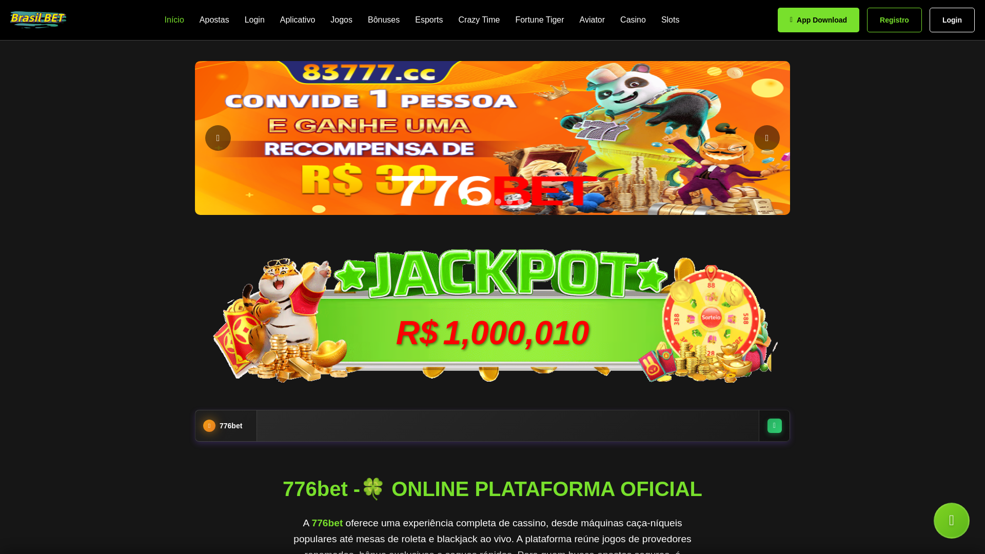 website screenshot of https://776betavi.com/