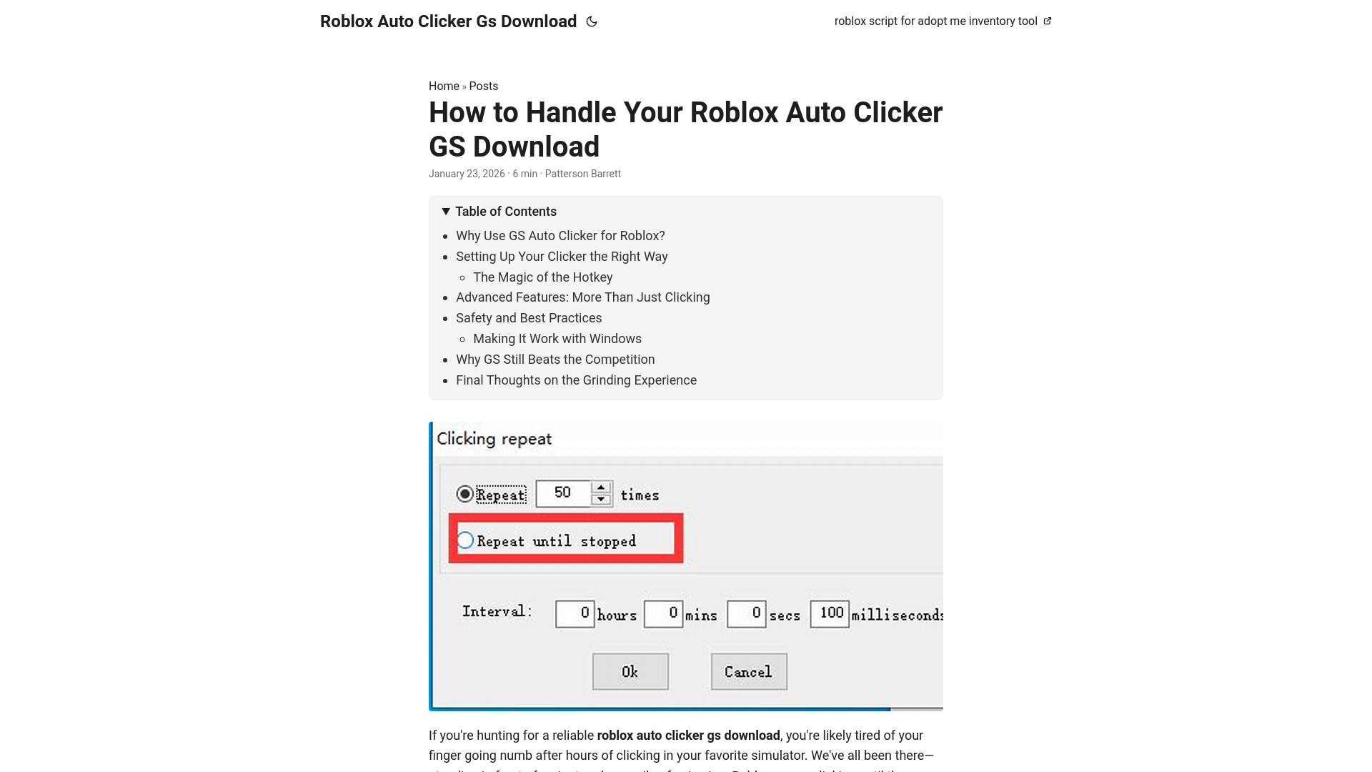 website screenshot of https://roblox-auto-clicker-gs-download.pages.dev/