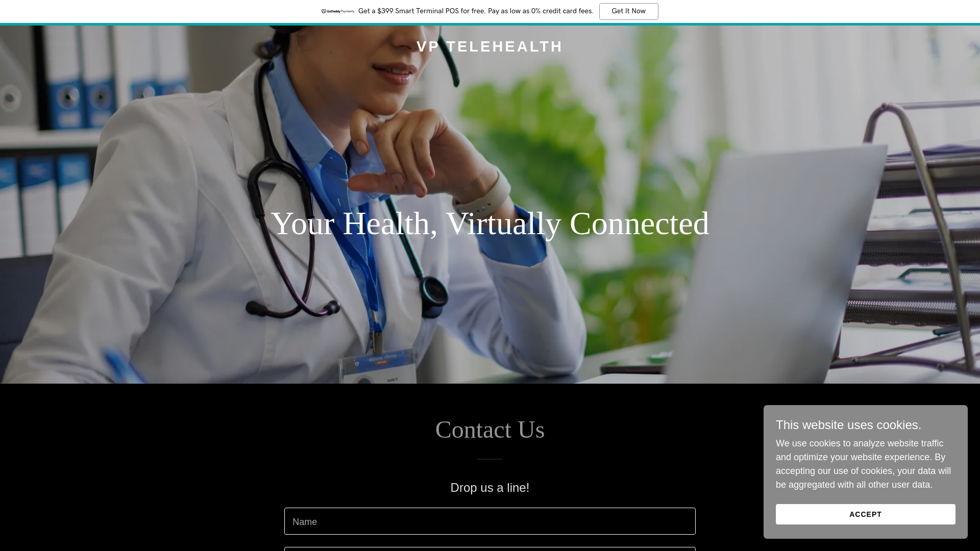 website screenshot of https://vptelehealth.com/
