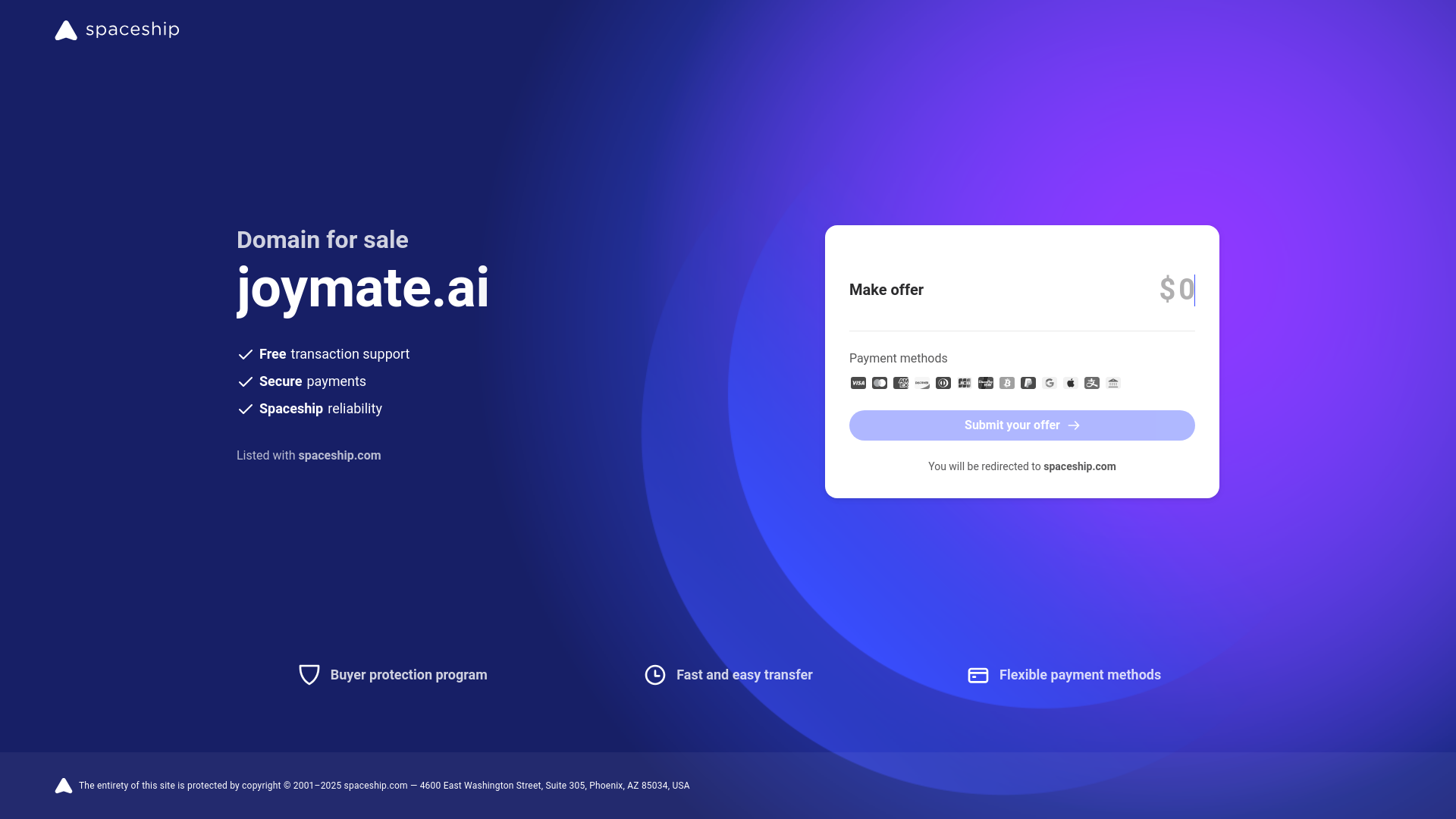 website screenshot of https://joymate.ai/