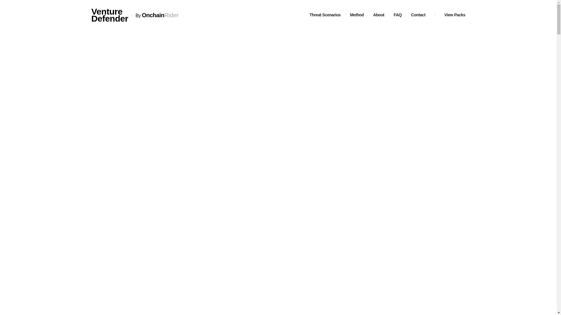 website screenshot of https://venturedefenders.com/