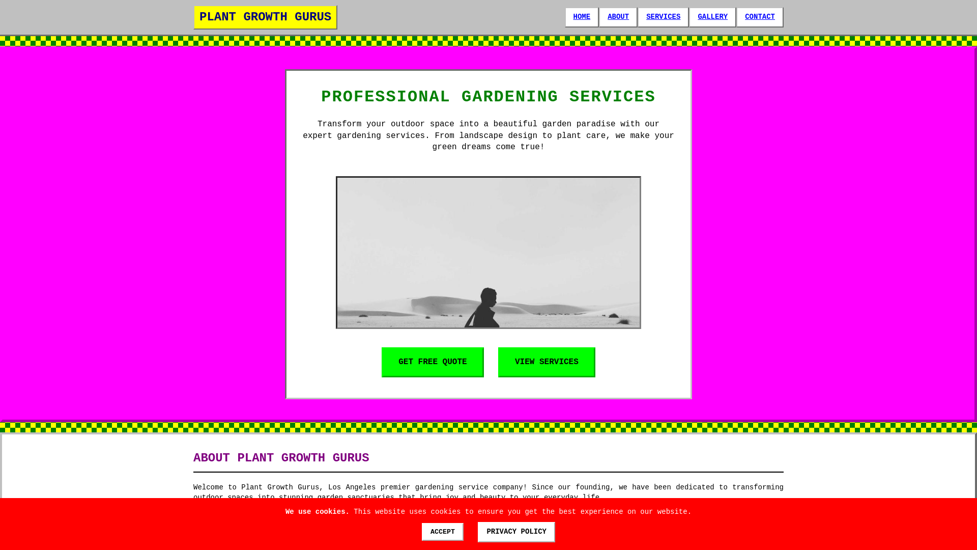 website screenshot of https://plantgrowthgurus.digital/