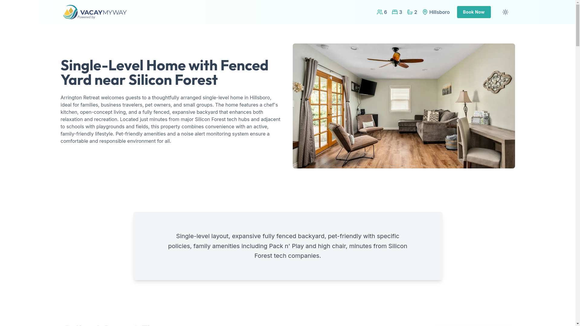 website screenshot of https://warmarrington.rentals/