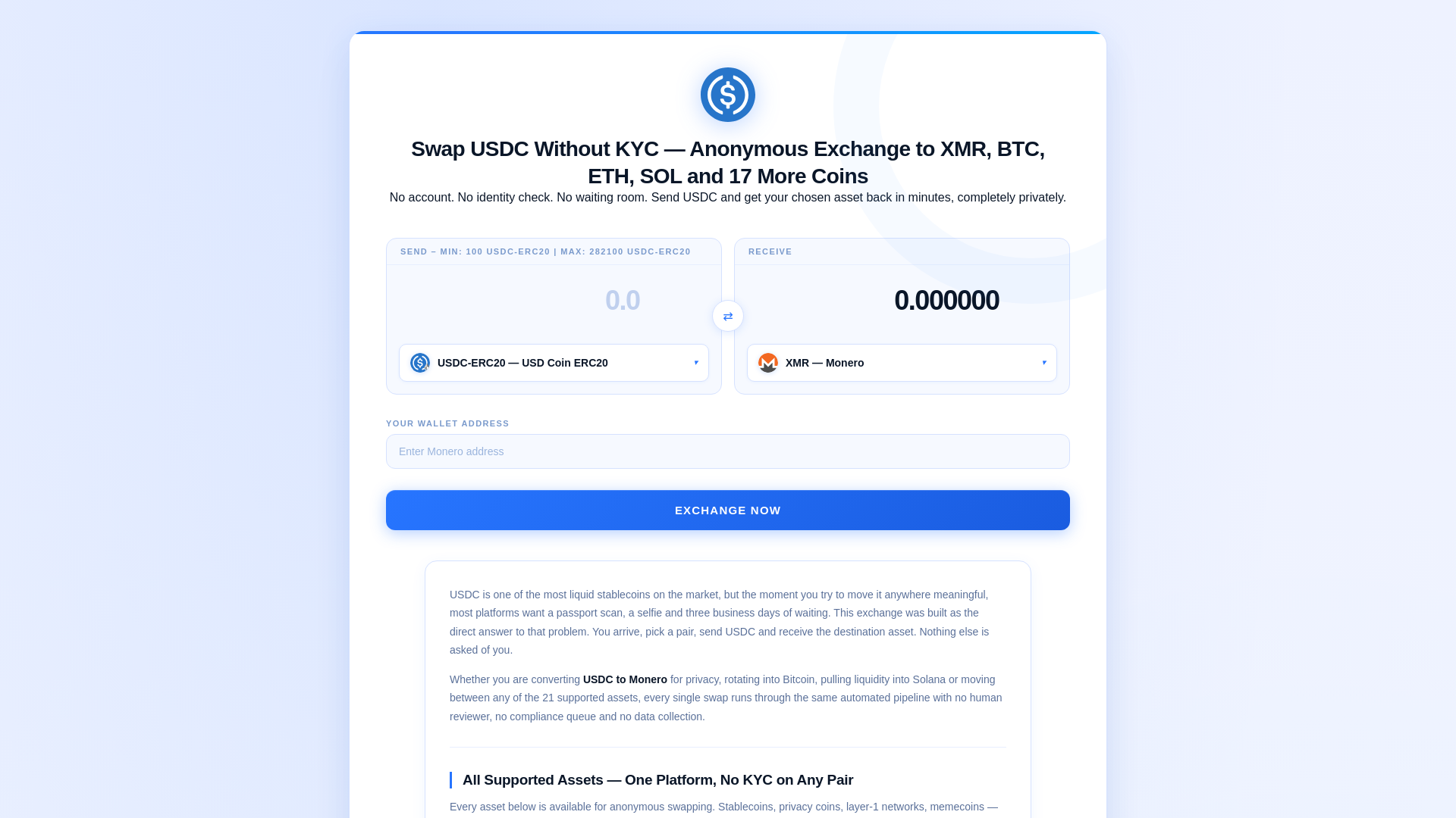 website screenshot of https://stablecoin-swap.exchange