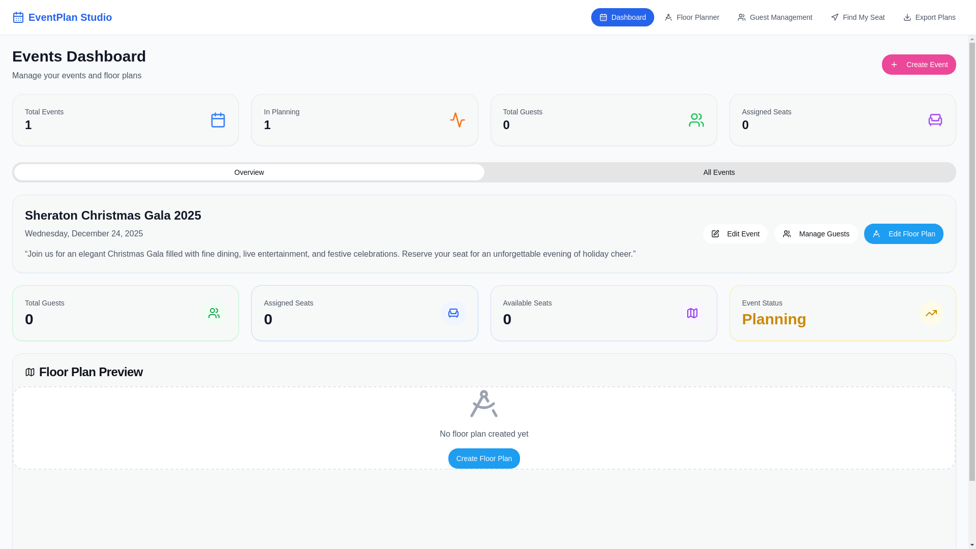 website screenshot of https://eventplanstudio.com/