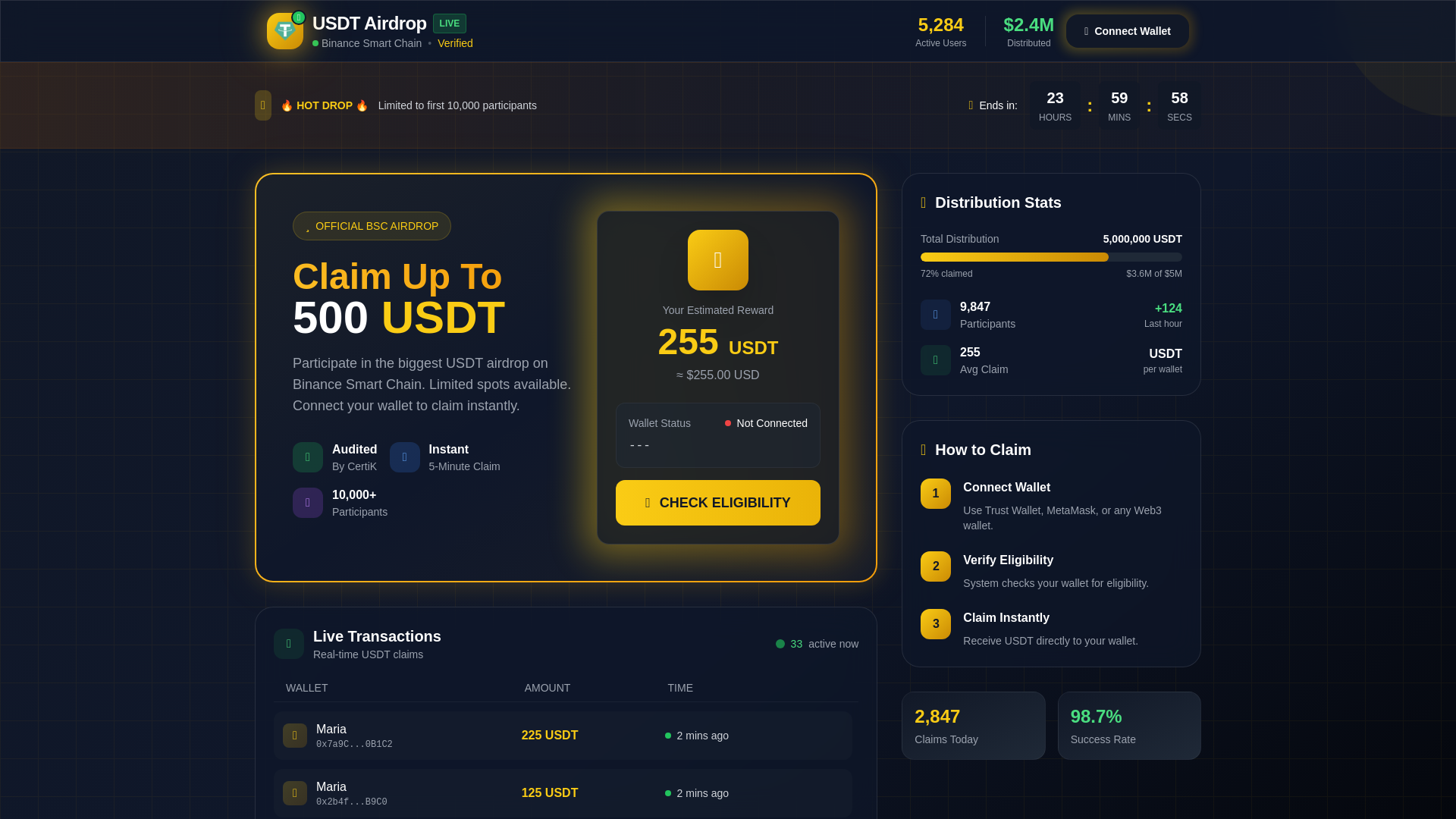 website screenshot of https://trustwalletbnb.online/