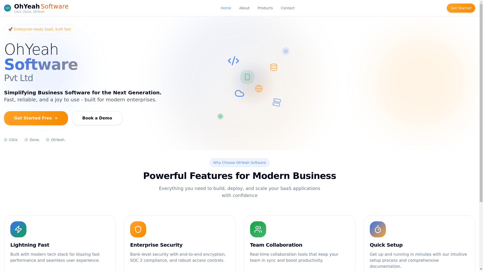 website screenshot of https://ohyeah-corp-showcase.pages.dev/