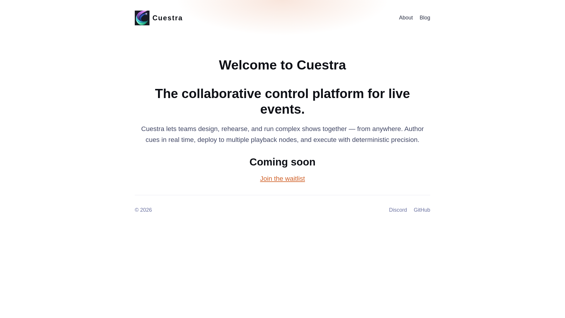 website screenshot of https://cuestra.io/