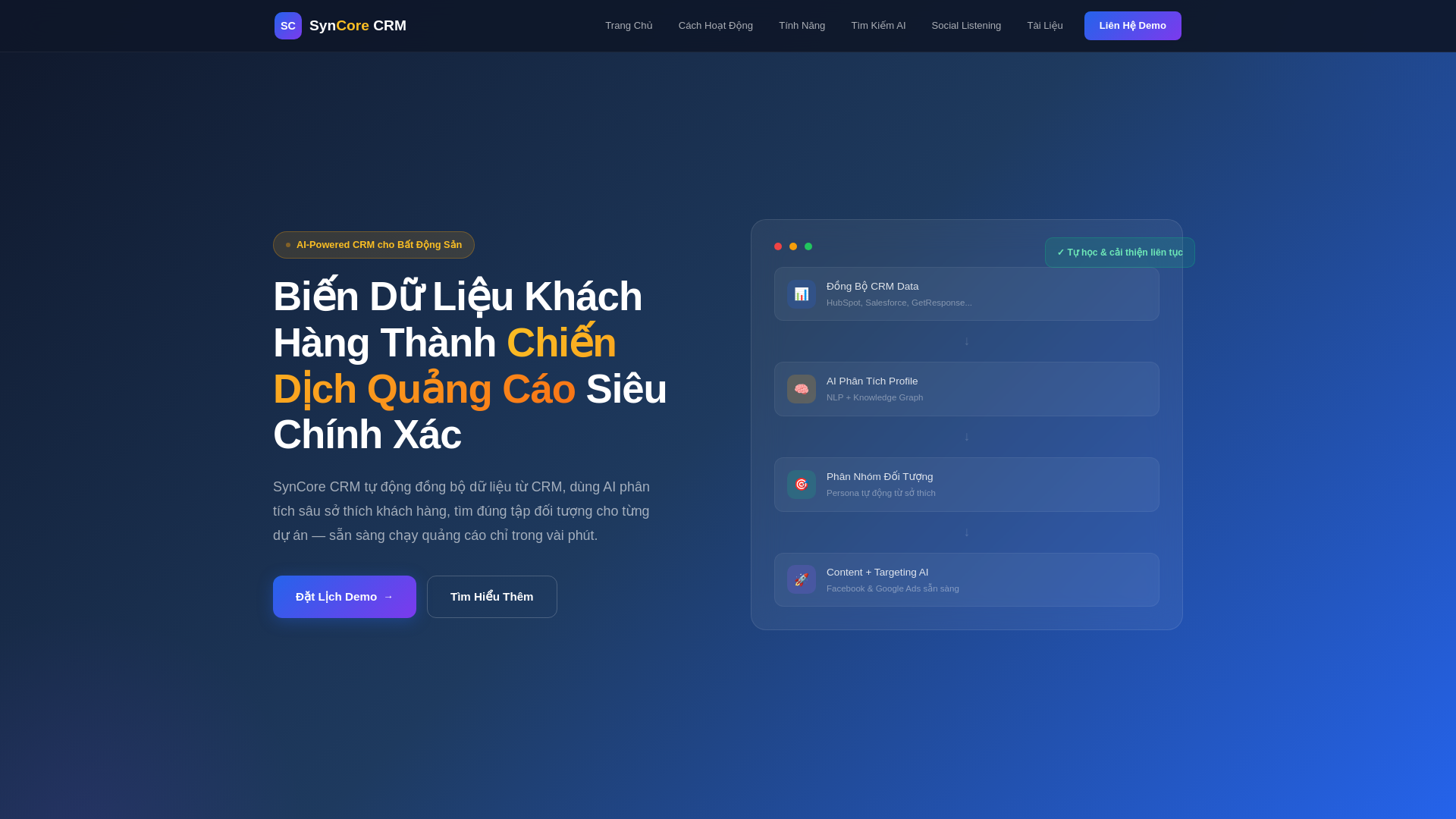 website screenshot of https://syncore-crm.pages.dev/