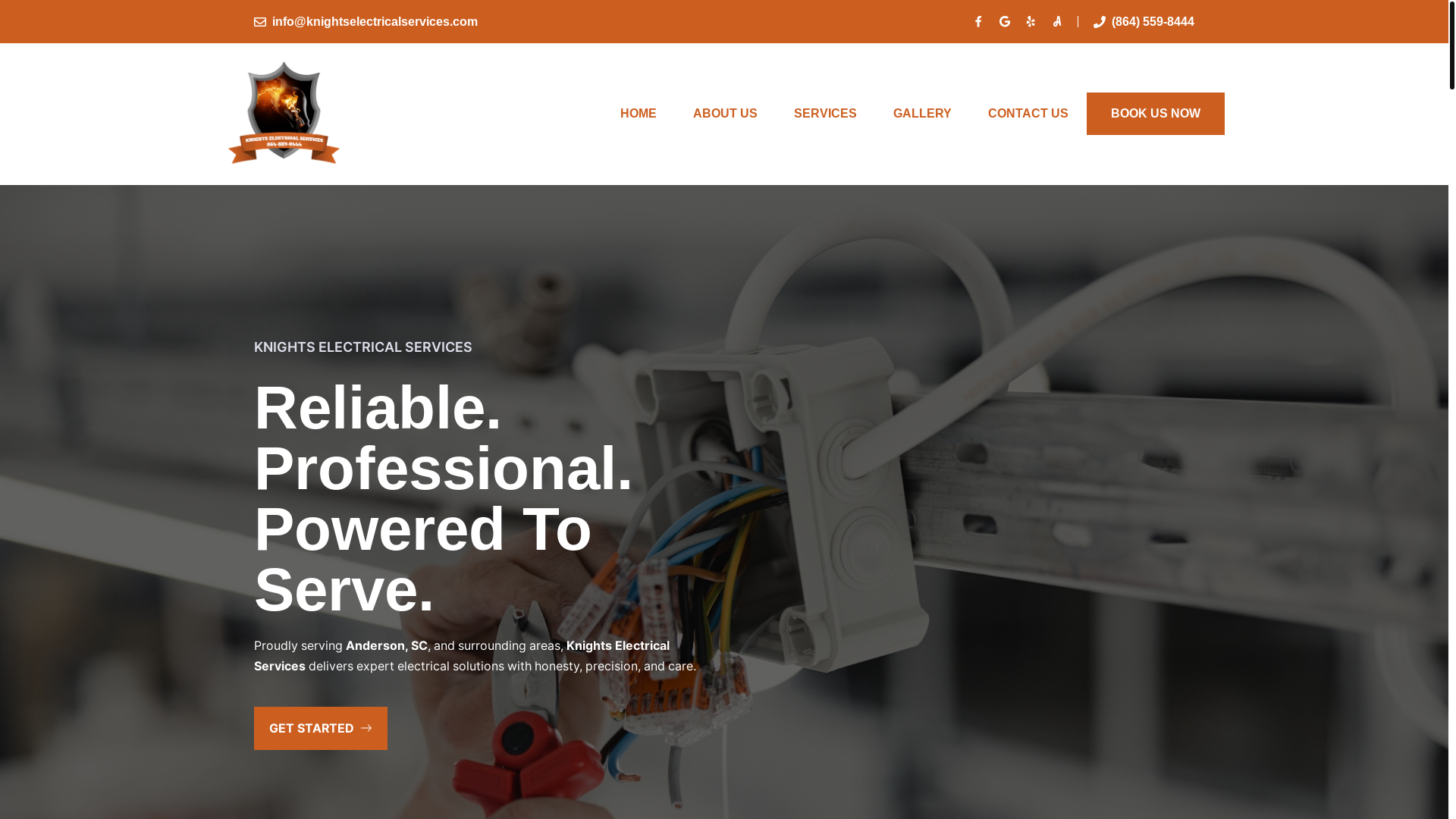 website screenshot of https://knightselectricalservicessc.com/