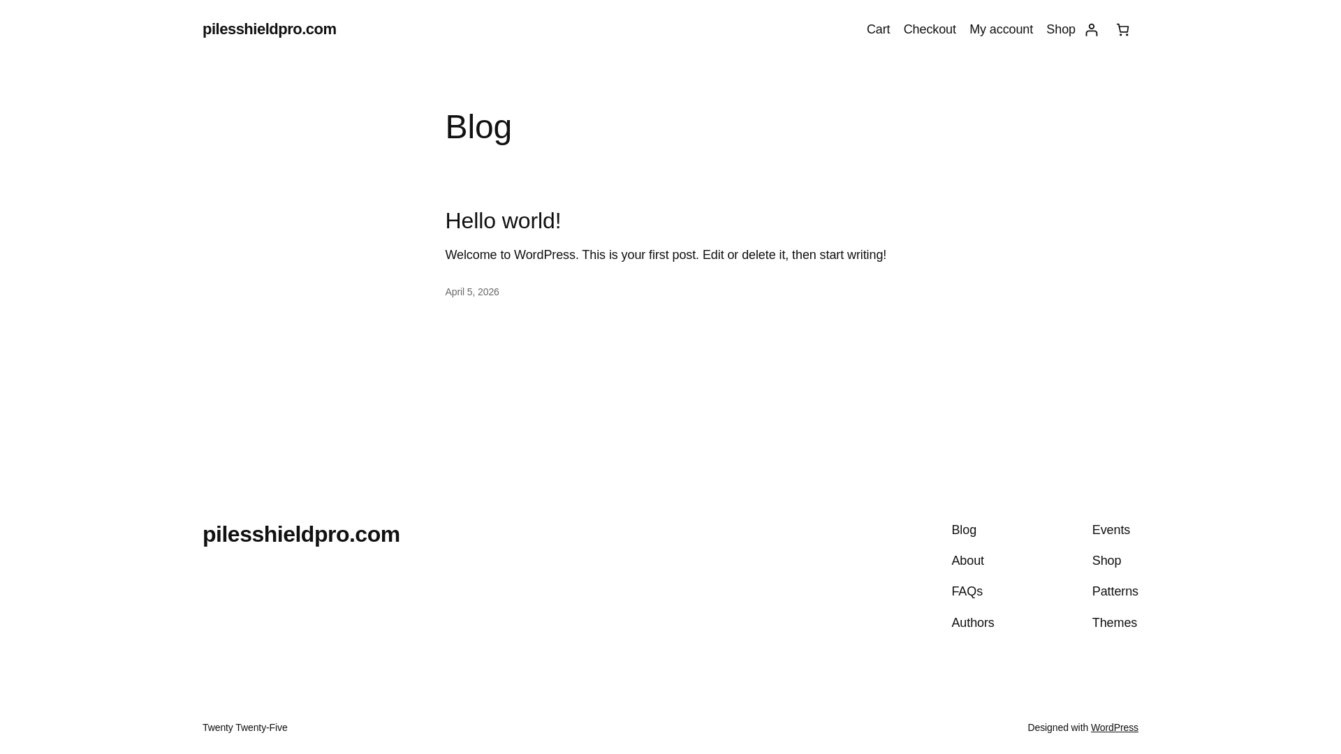 website screenshot of https://pilesshieldpro.com