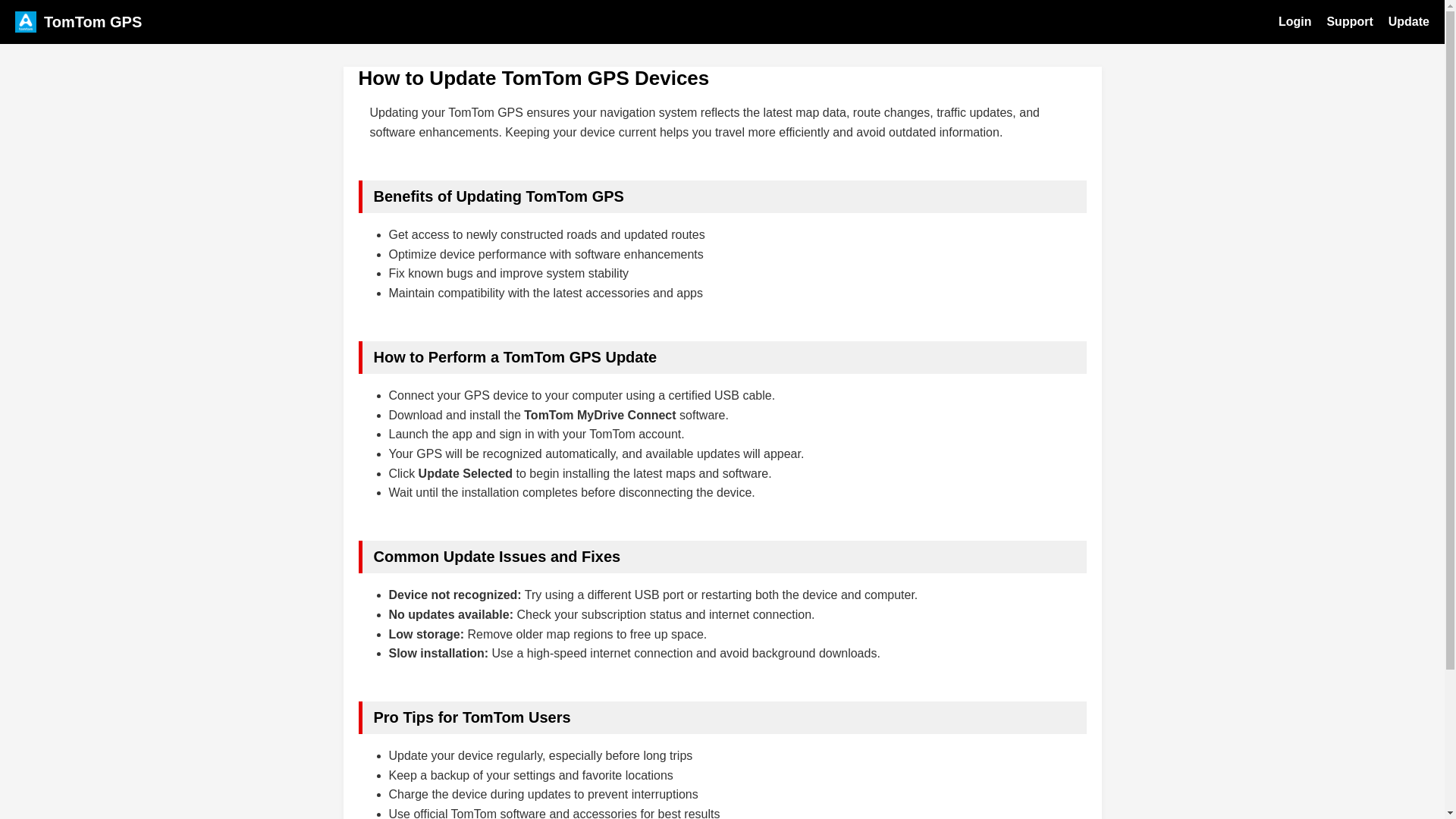 website screenshot of https://tomtomupdate.pages.dev/
