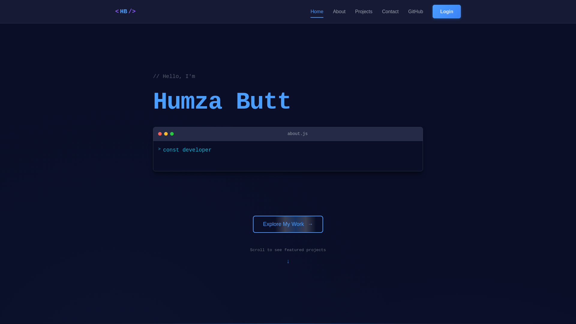 website screenshot of https://humza-butt.space