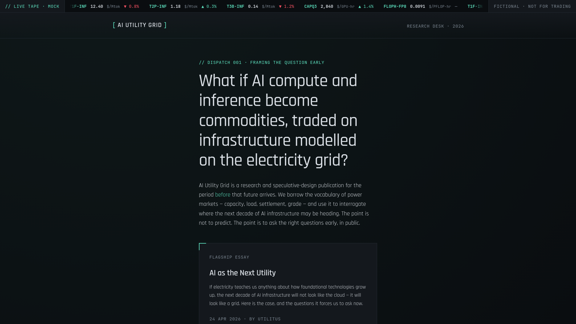 website screenshot of https://aiutilitygrid.org/