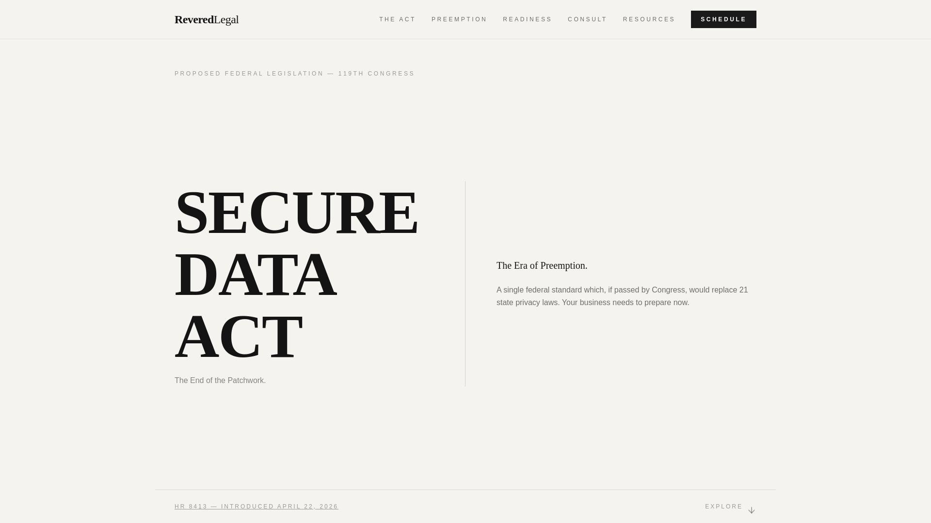 website screenshot of https://securedataact.com/