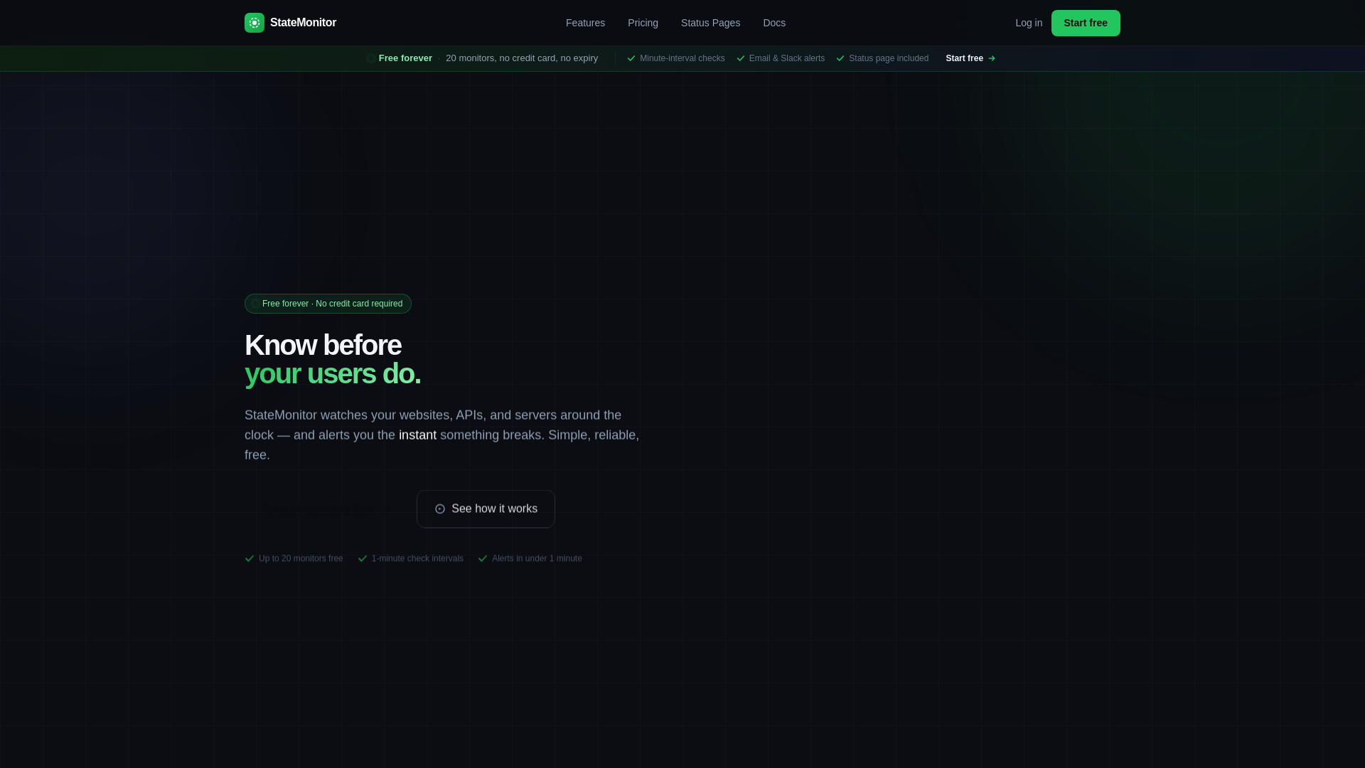 website screenshot of https://statemonitor.net