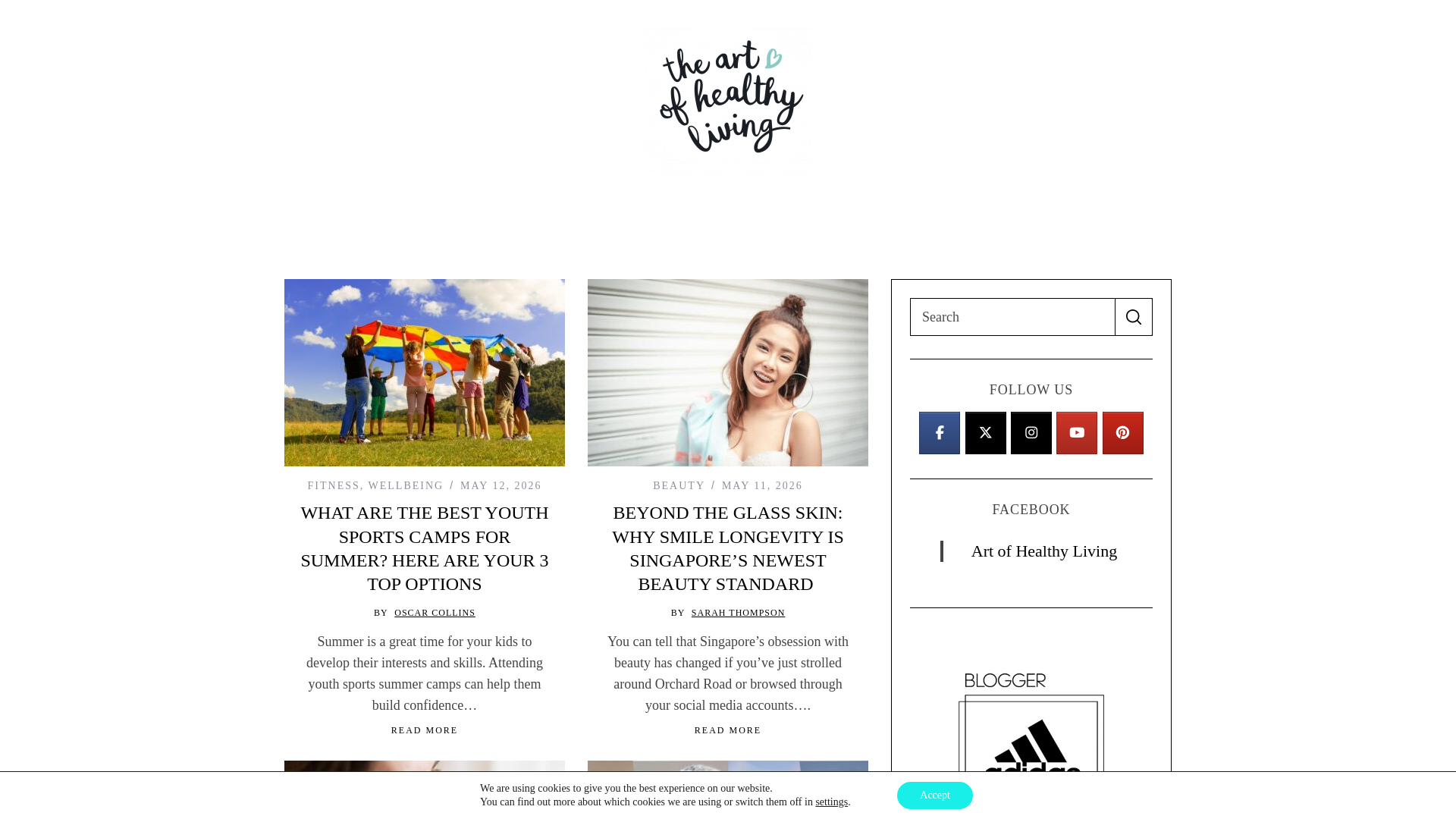 website screenshot of https://artofhealthyliving.com