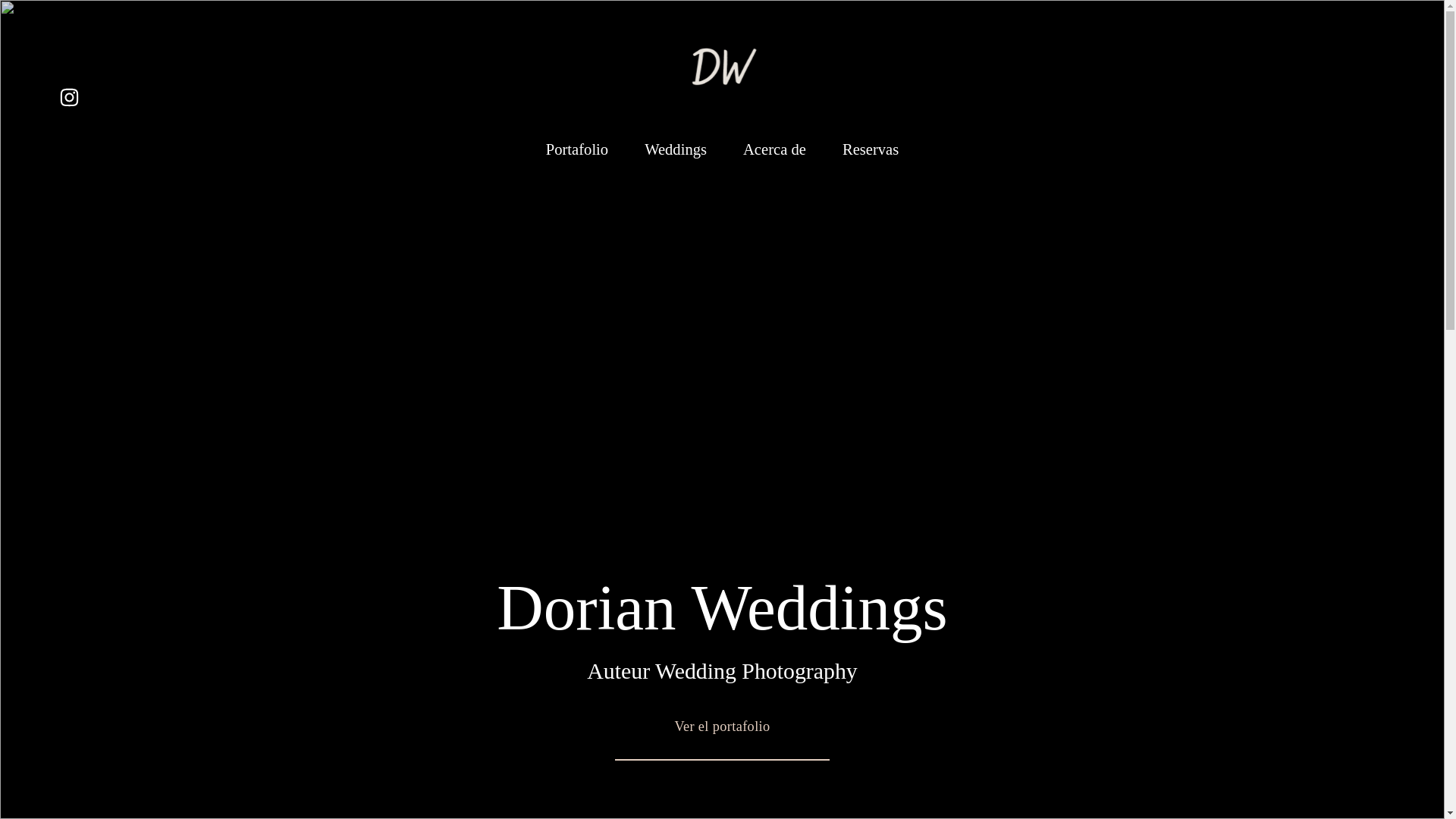 website screenshot of https://dorianweddings.com/