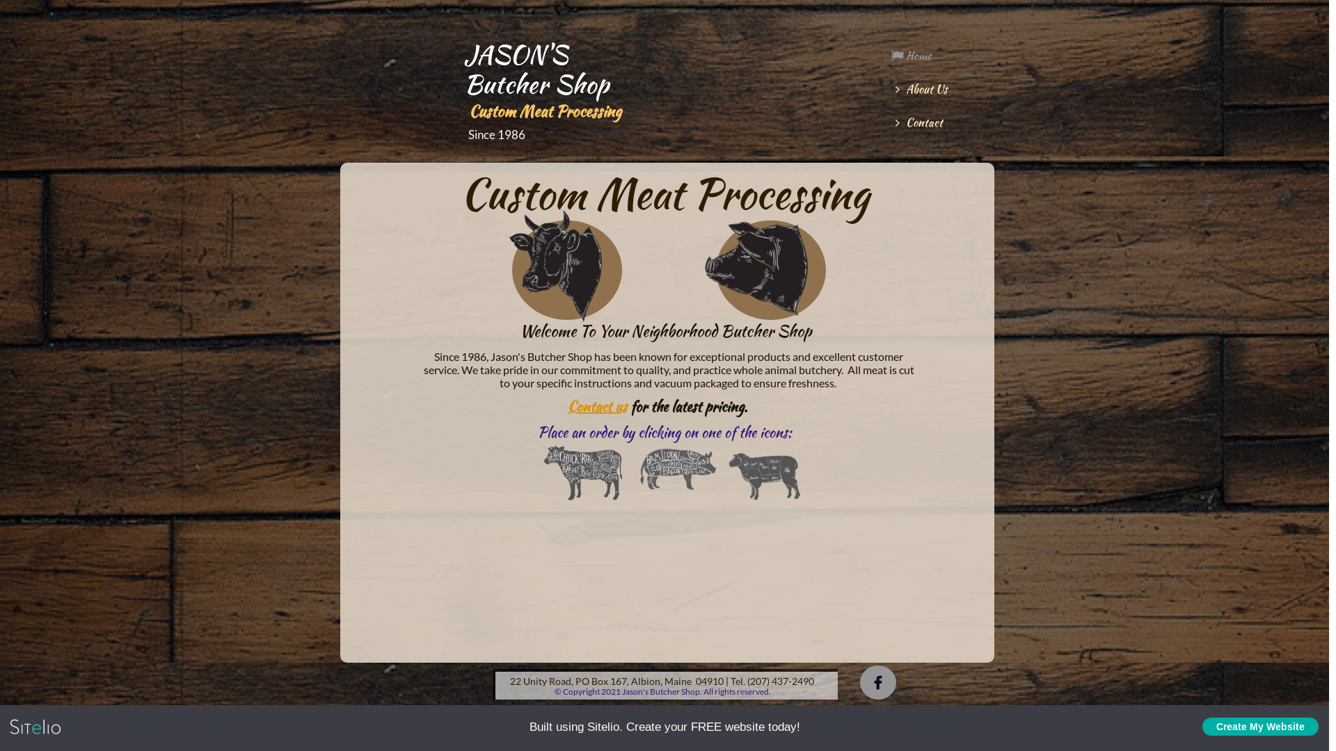 website screenshot of https://jasonsbutchershop.com/
