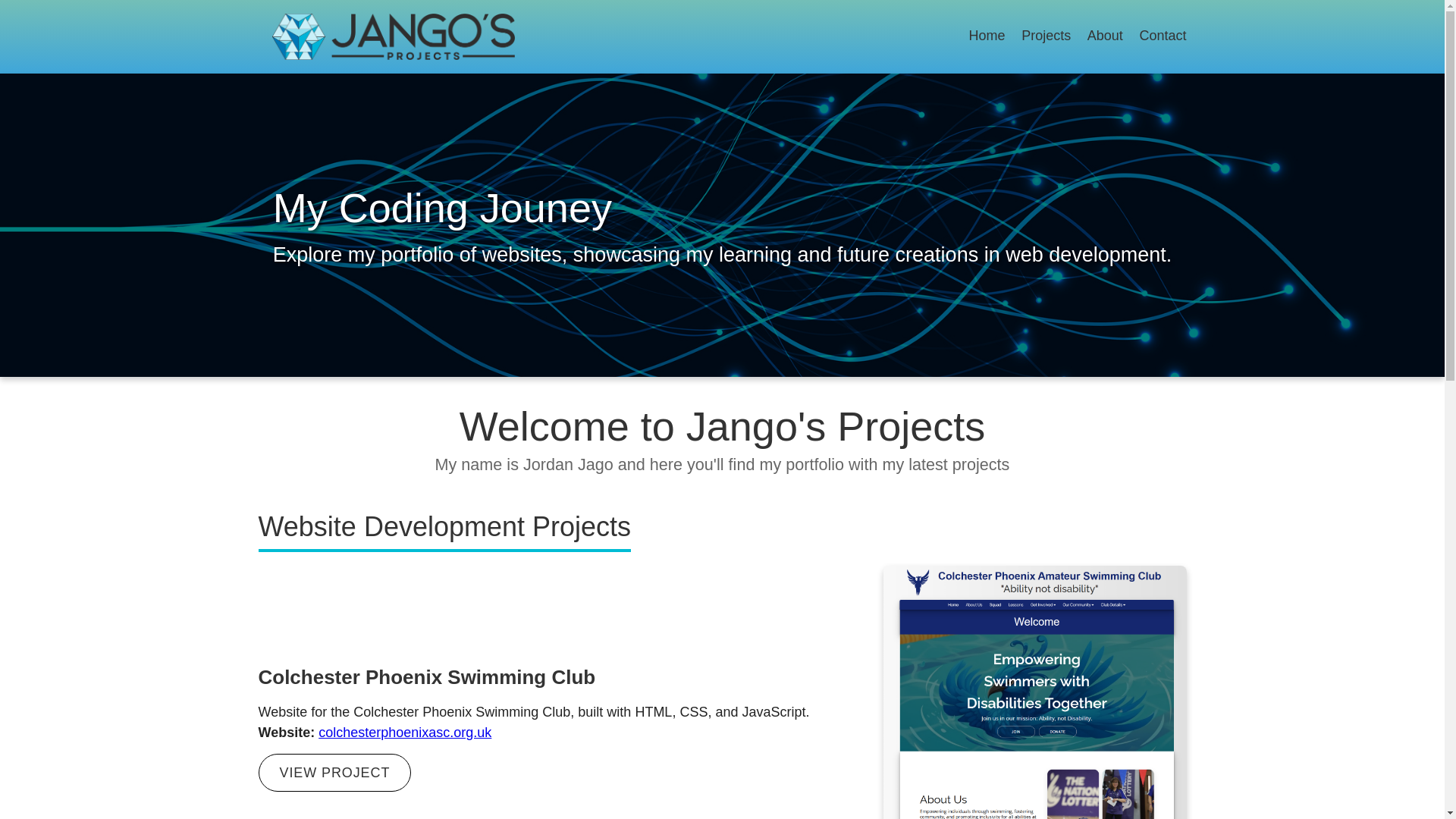 website screenshot of https://jangosprojects.co.uk/