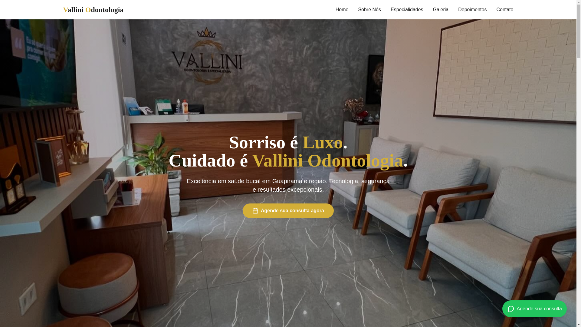 website screenshot of https://valliniodontologia.com.br/
