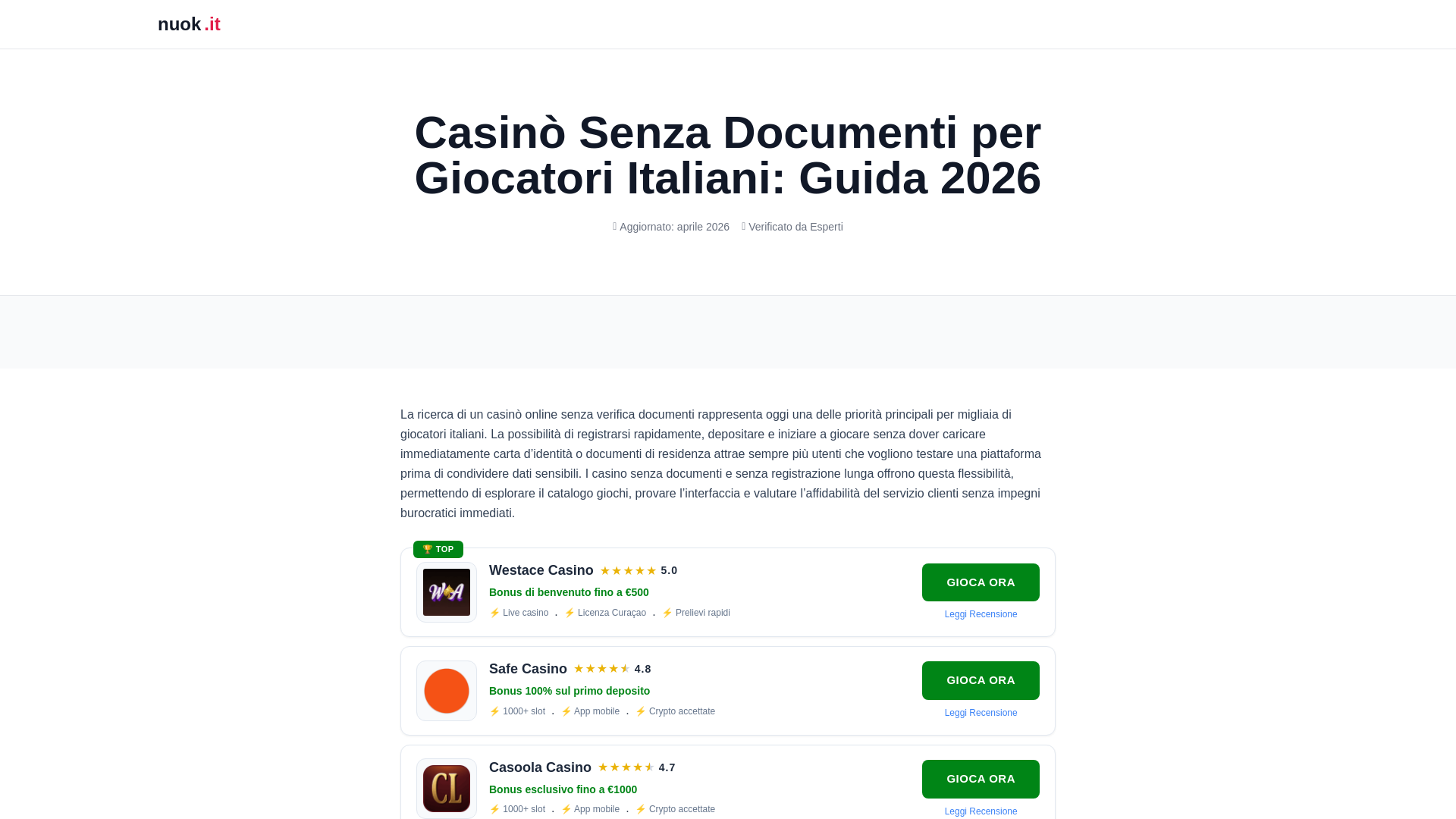 website screenshot of https://casino-senzadoc-nuok-it.pages.dev/