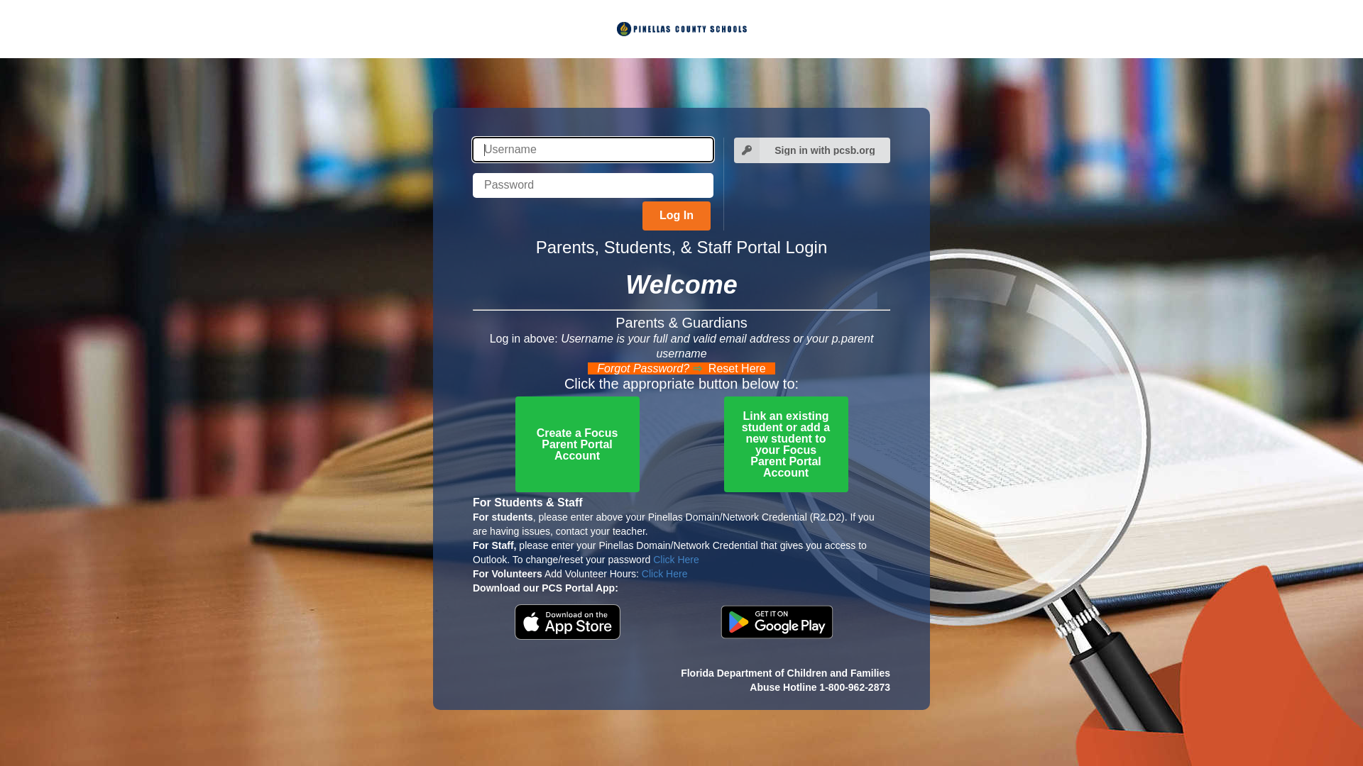 website screenshot of https://focus.pcsb.org/