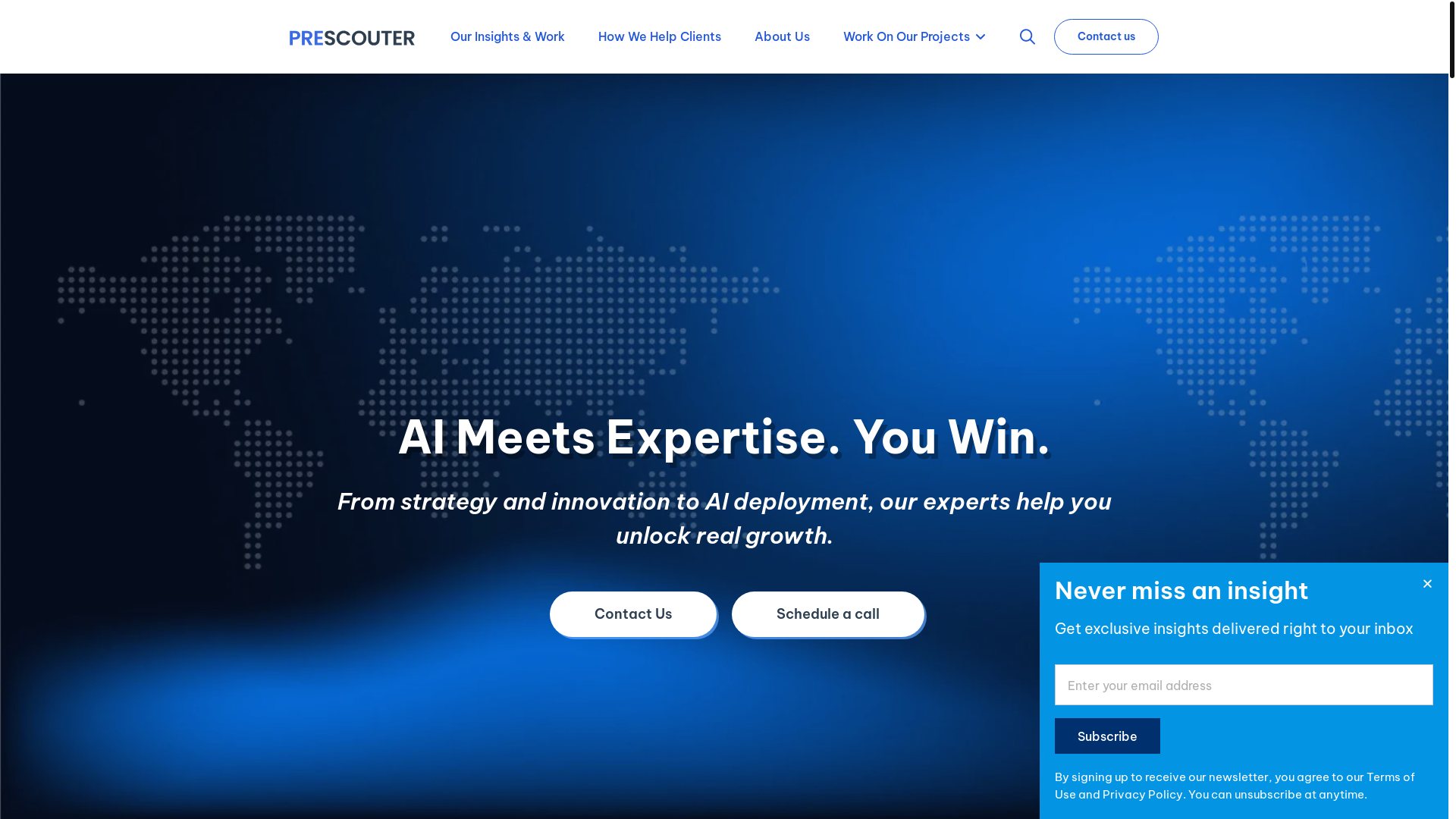 website screenshot of https://tryprescouter.com/