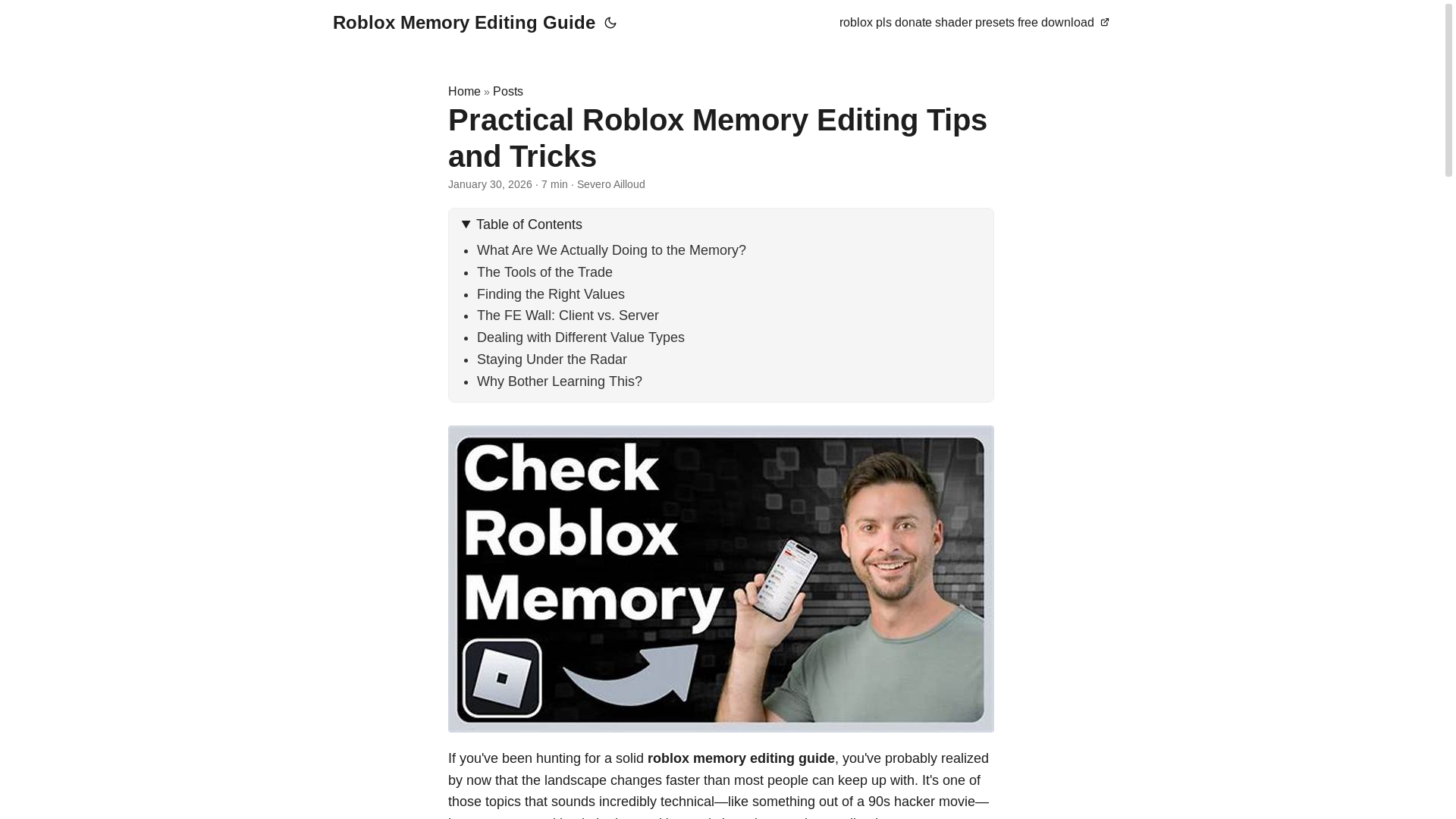 website screenshot of https://roblox-memory-editing-guide.pages.dev/