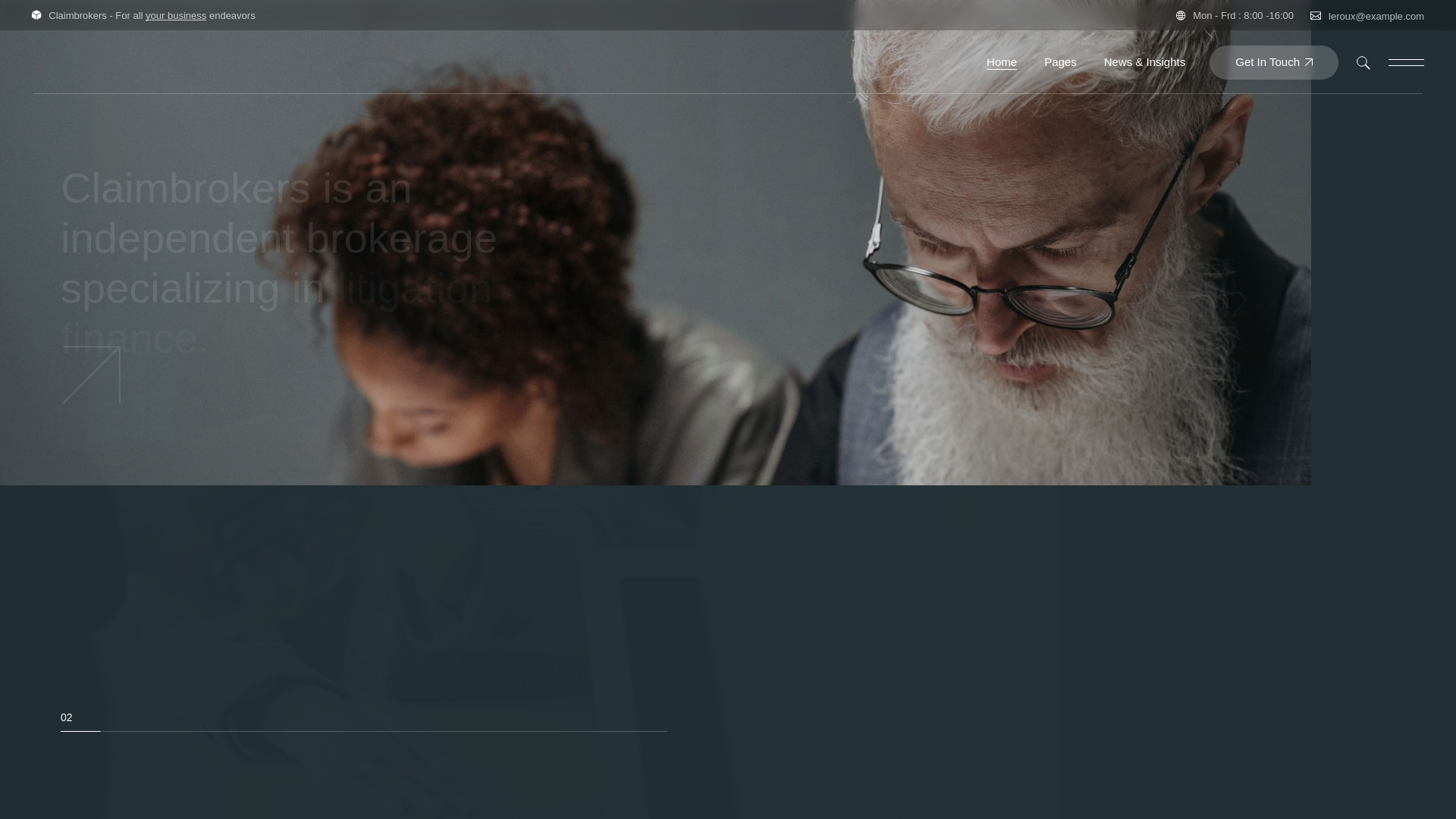 website screenshot of https://claimbrokers.eu/