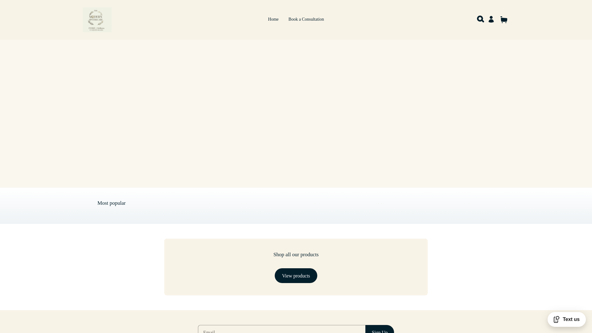 website screenshot of https://shopevokewellness.net/