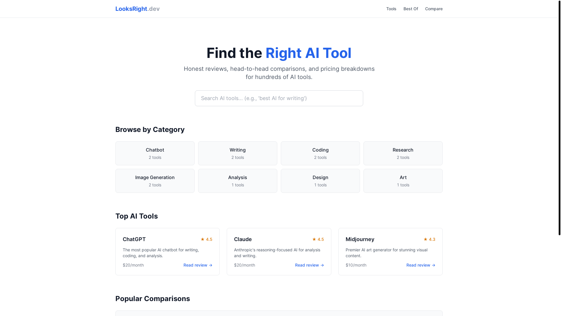 website screenshot of https://looksright.pages.dev/