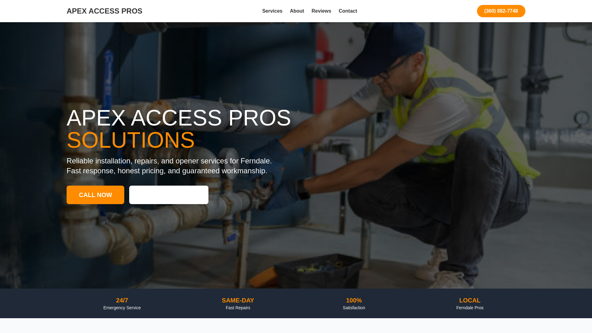 website screenshot of https://apexaccesspros.com