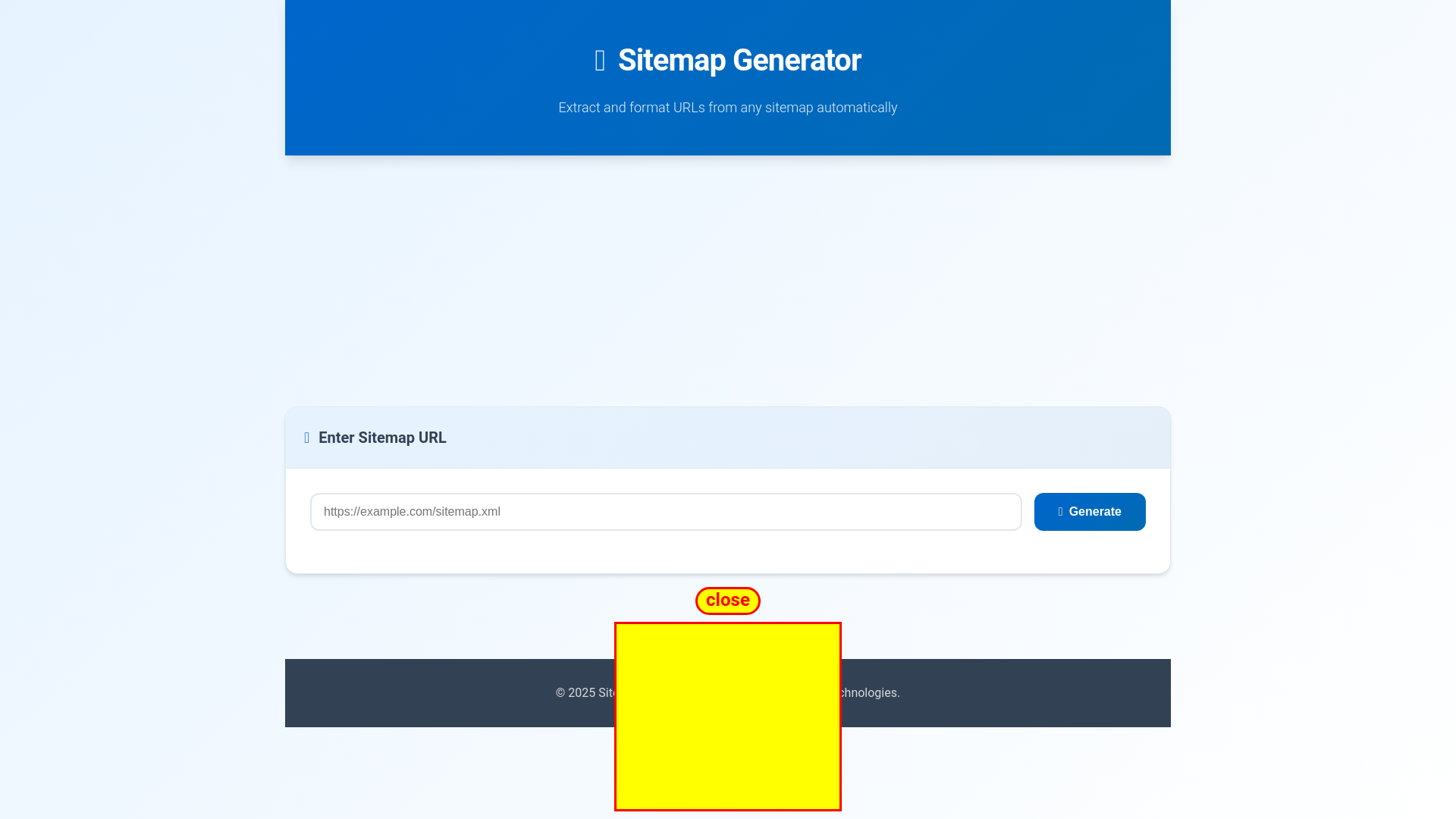 website screenshot of https://automatic-sitemap-generator.pages.dev/