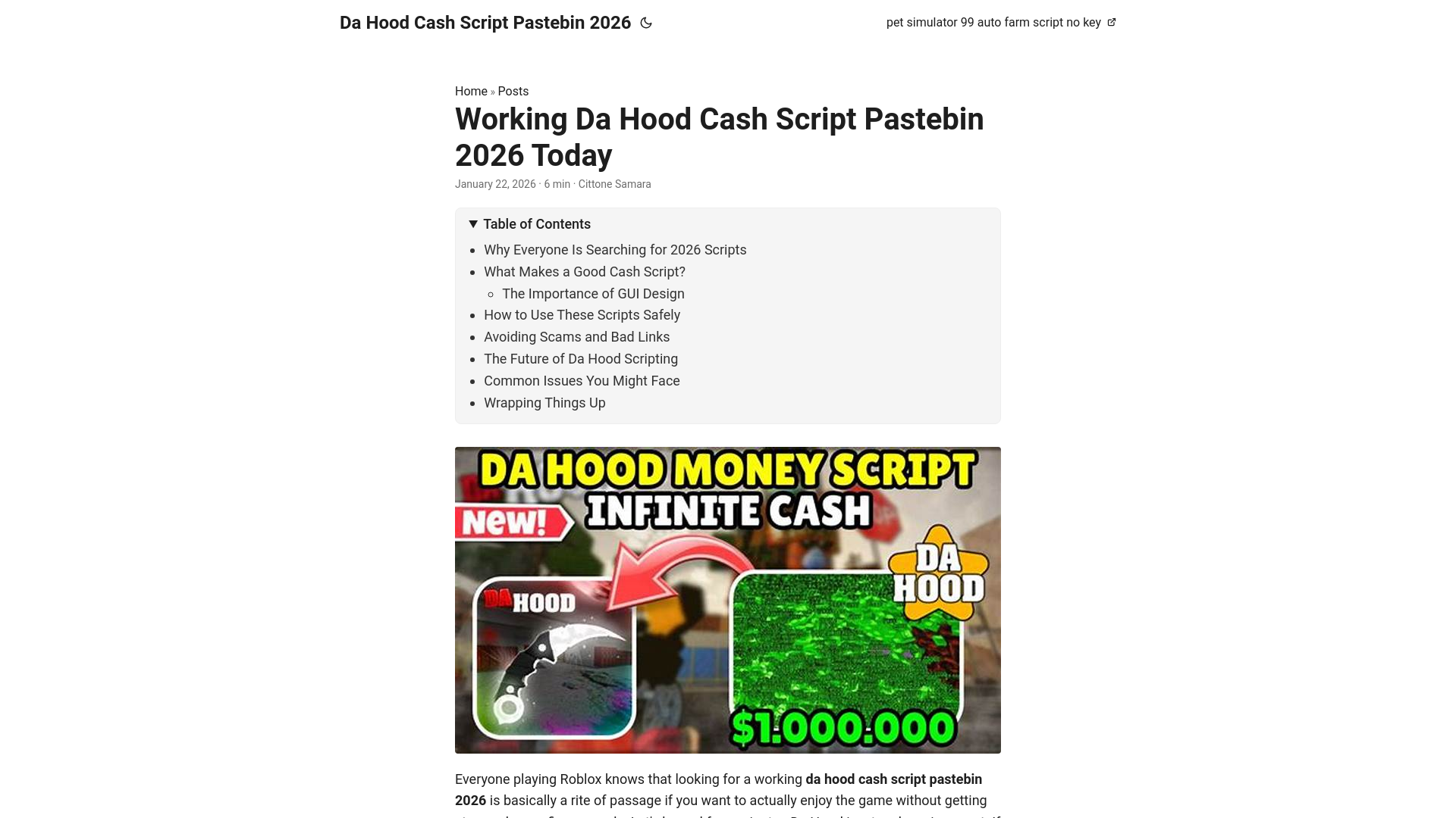 website screenshot of https://da-hood-cash-script-pastebin-2026.pages.dev/