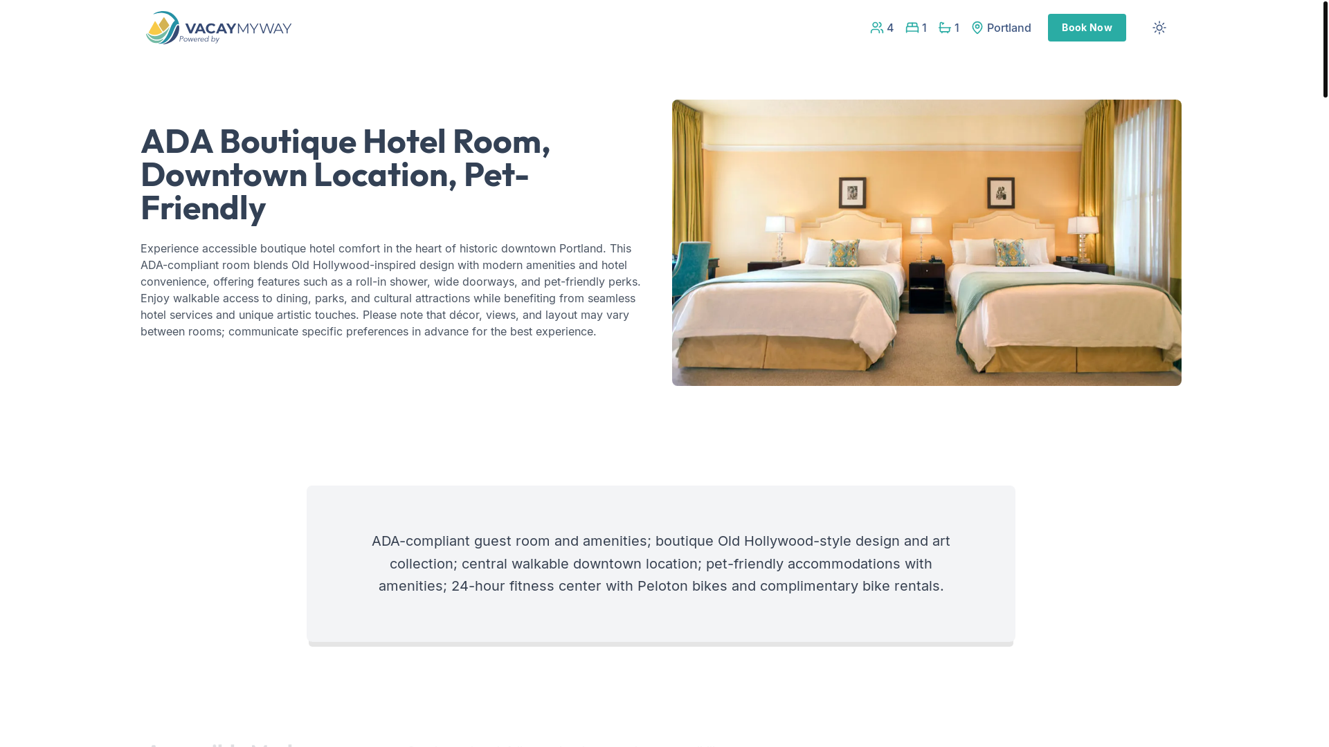 website screenshot of https://sparkrosecity.vacations/