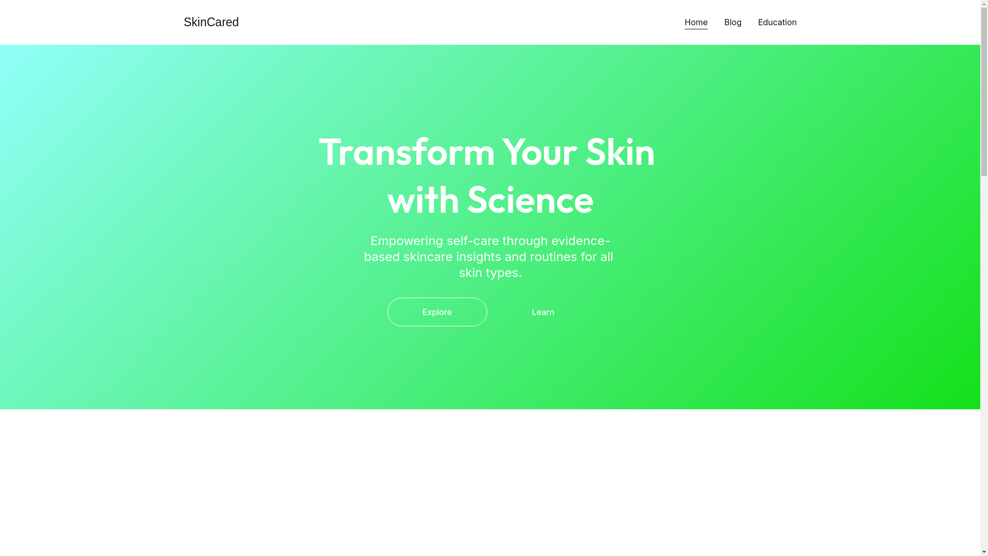 website screenshot of https://skinscaredscience.com/