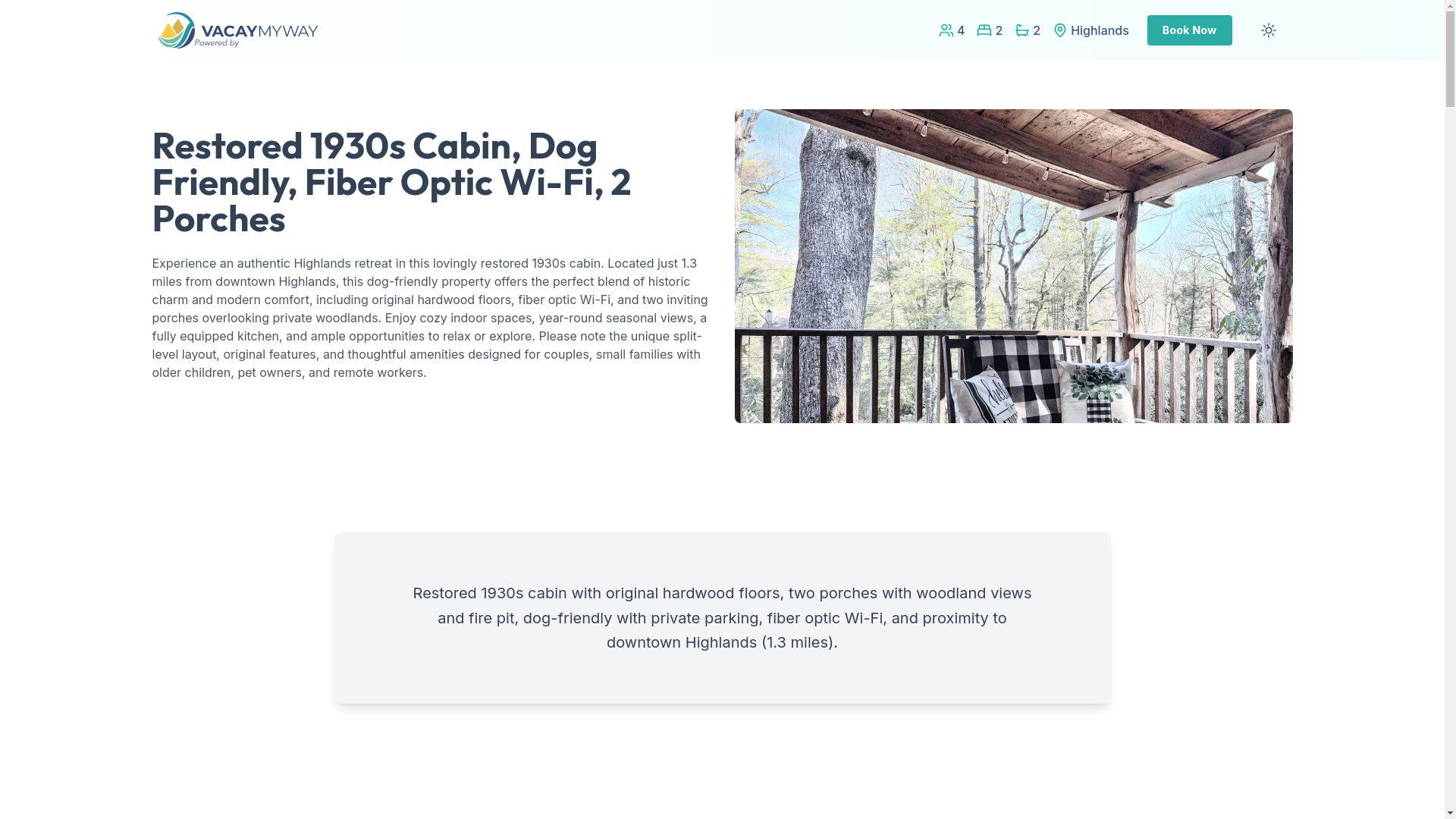 website screenshot of https://cullasajahideaway.house/